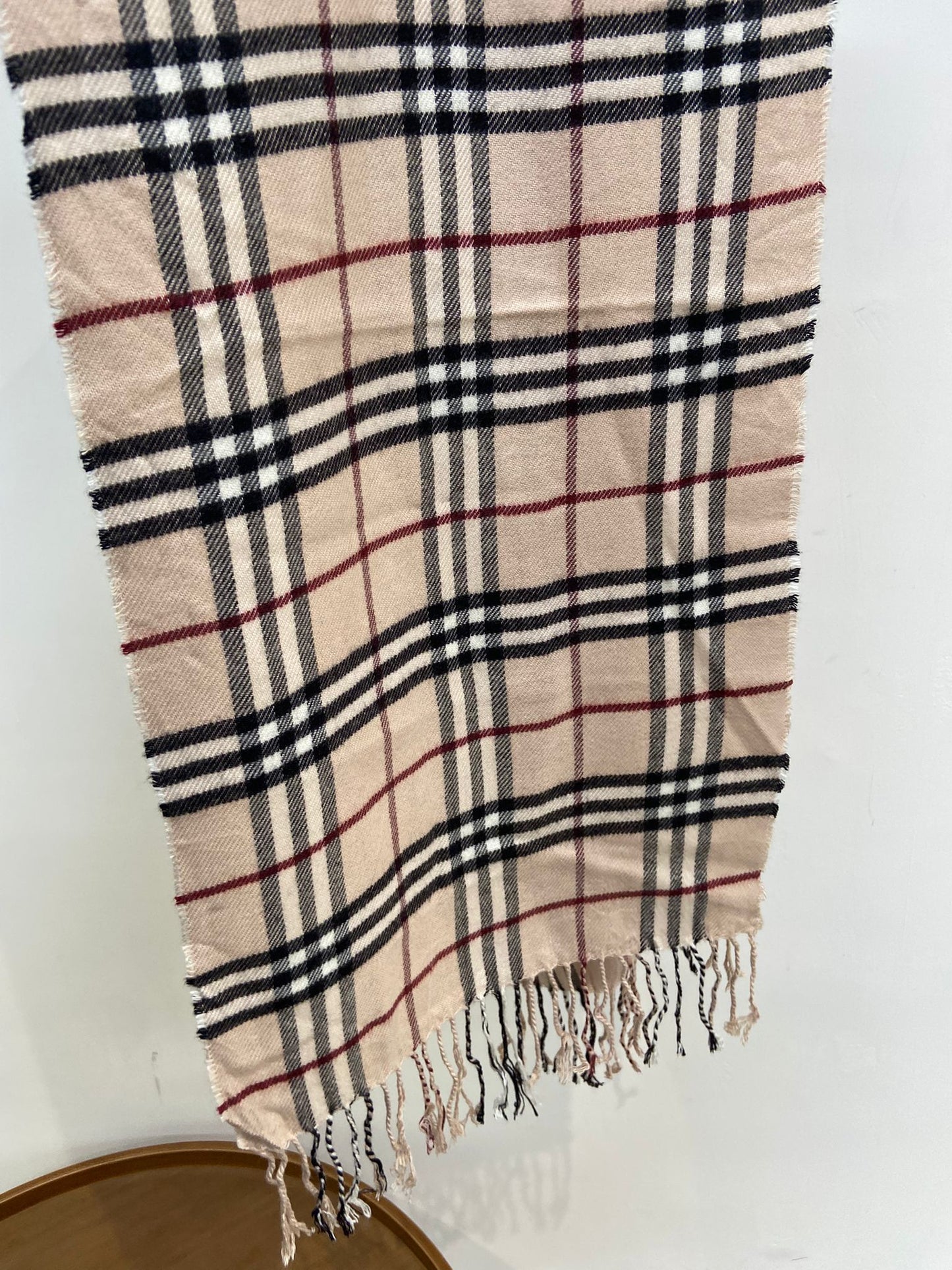Burberry 米色 格仔羊絨頸巾