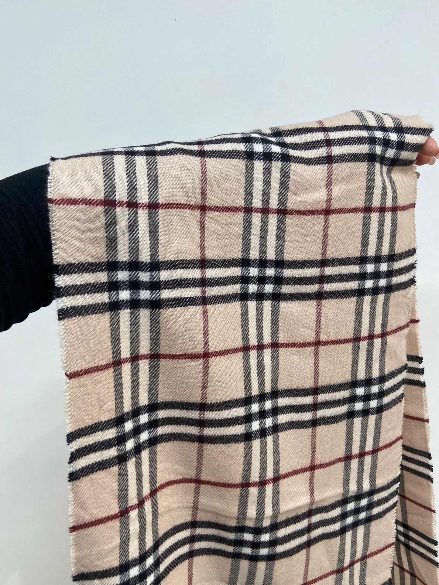 Burberry 米色 格仔羊絨頸巾