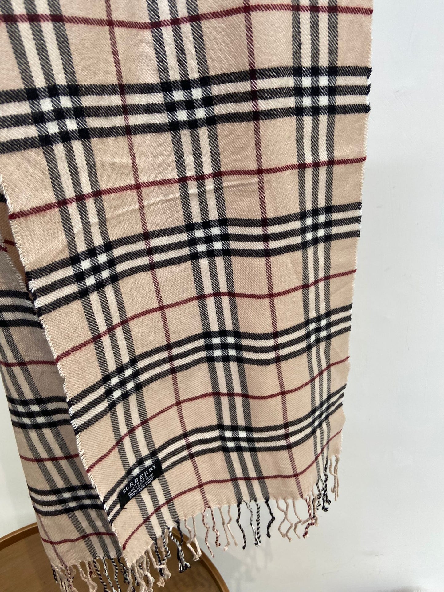 Burberry 米色 格仔羊絨頸巾