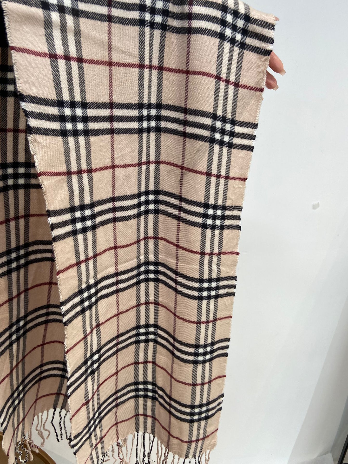 Burberry 米色 格仔羊絨頸巾