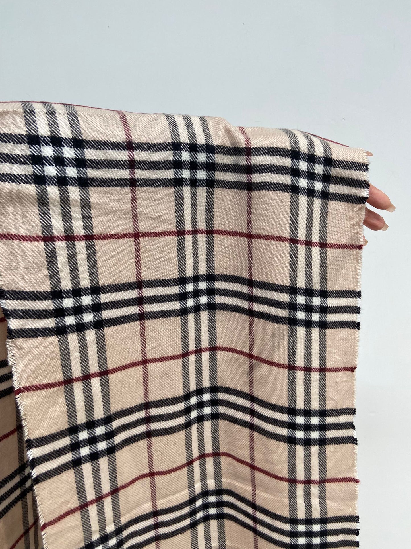 Burberry 米色 格仔羊絨頸巾