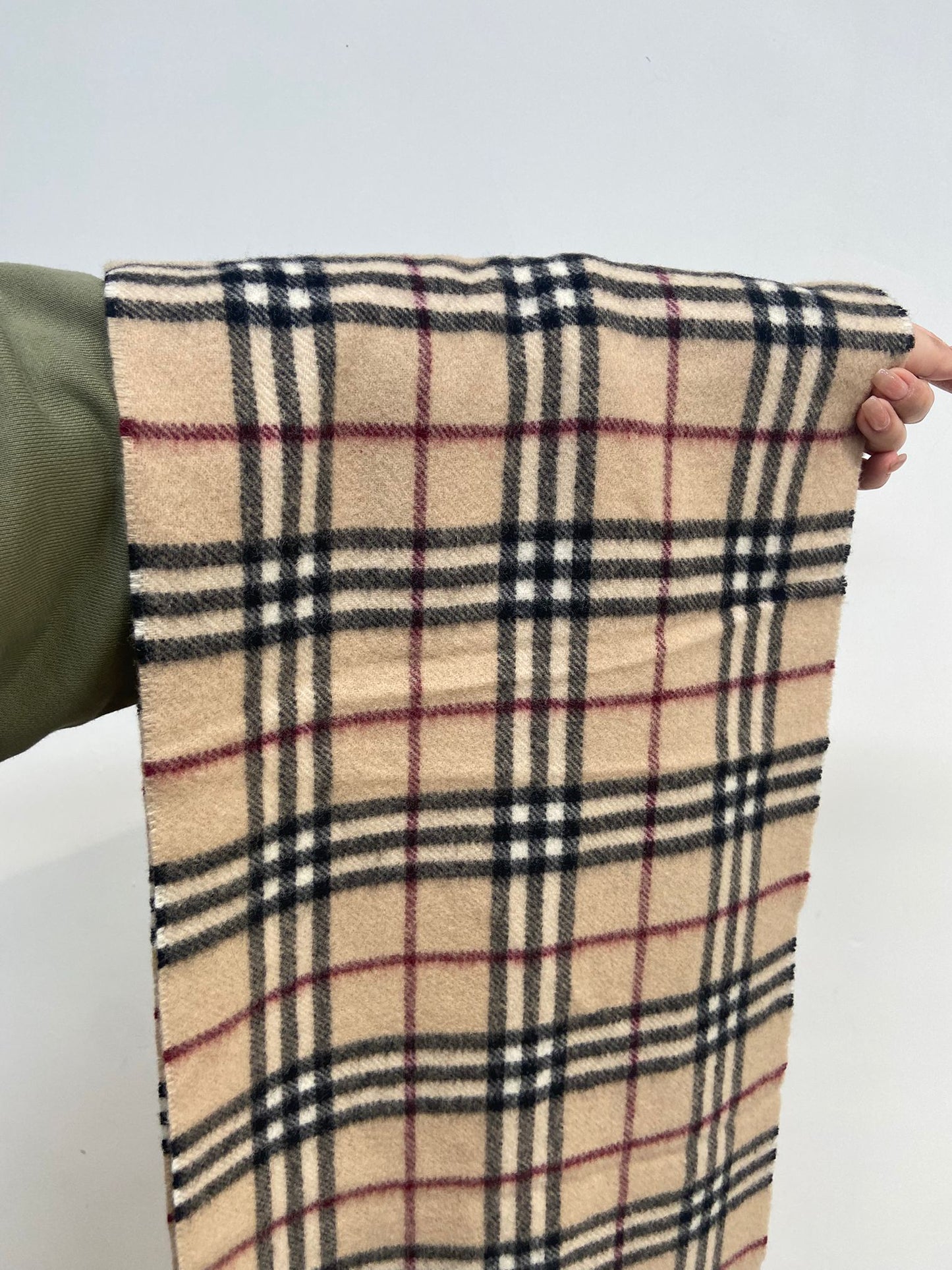 Burberry 米色 格仔羊毛頸巾