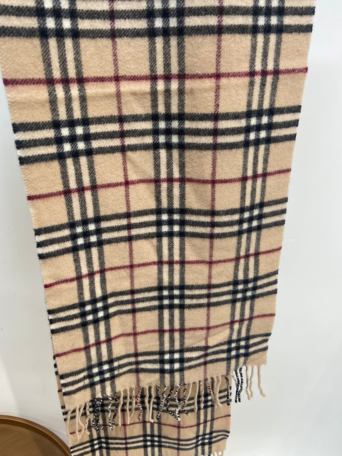 Burberry 米色 格仔羊毛頸巾