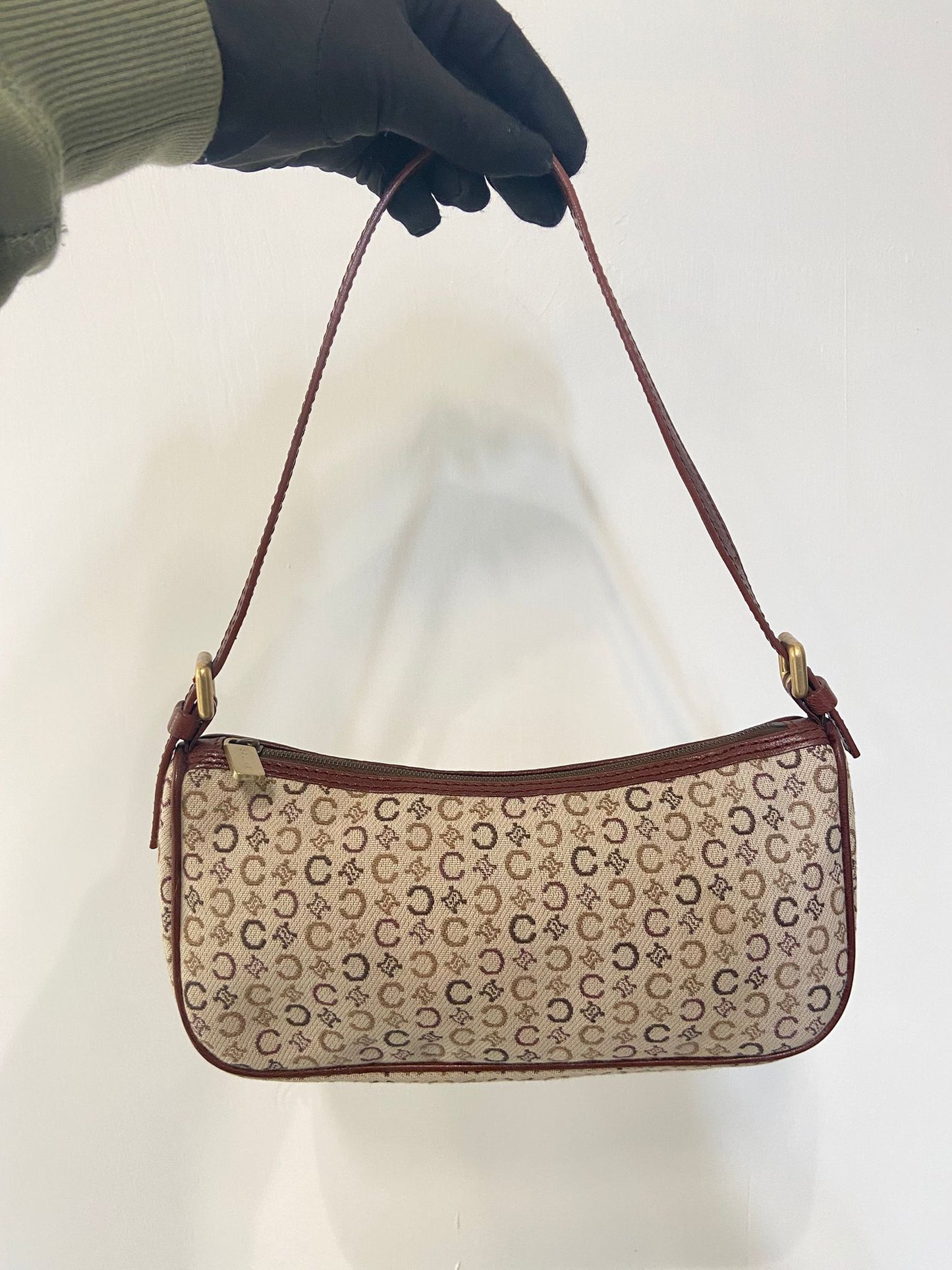 Celine 米色老花 腋下包