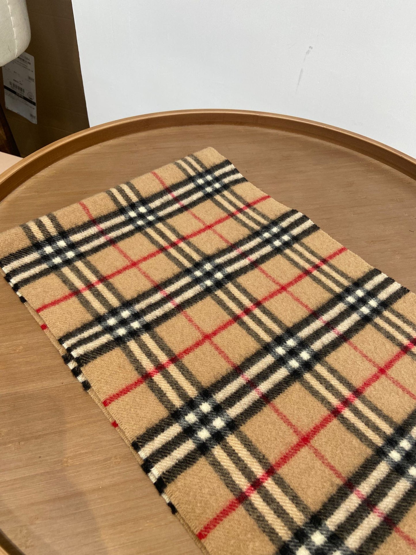 Burberry 啡色 格仔羊毛頸巾