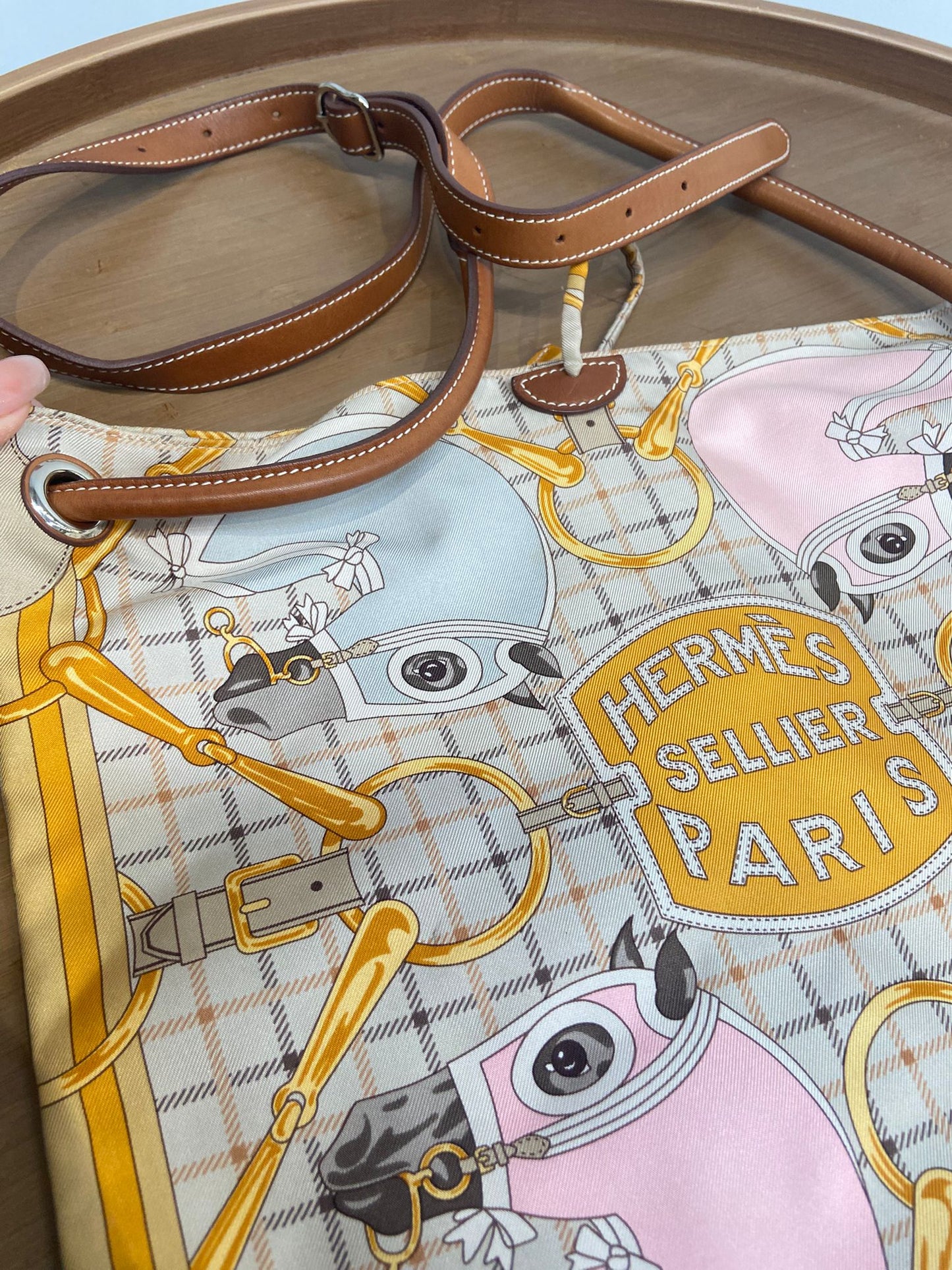 Hermes silk in Aline bag