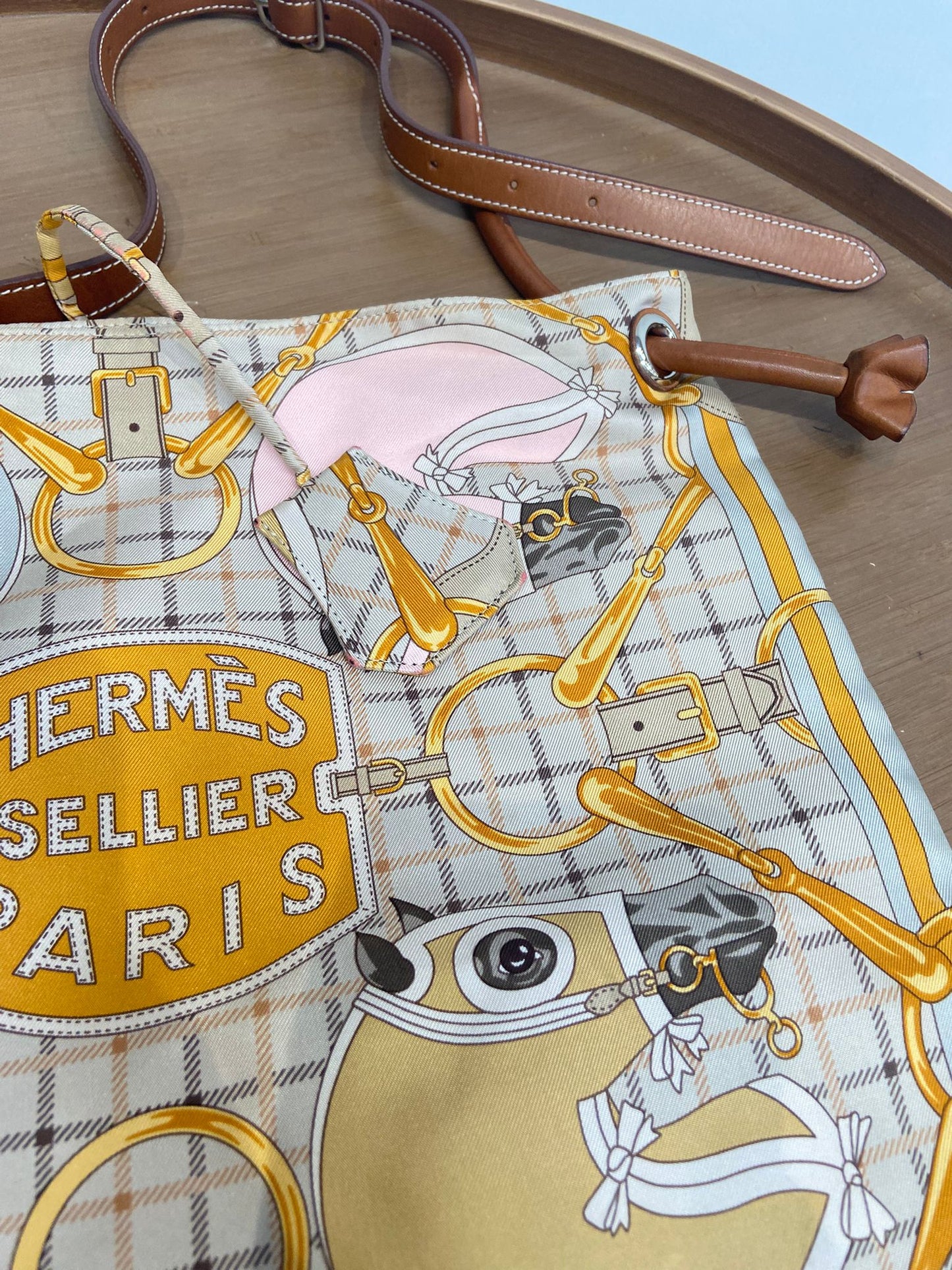 Hermes silk in Aline bag