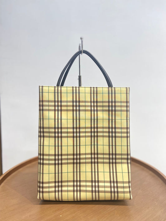 Burberry 小雞黃色格仔tote
