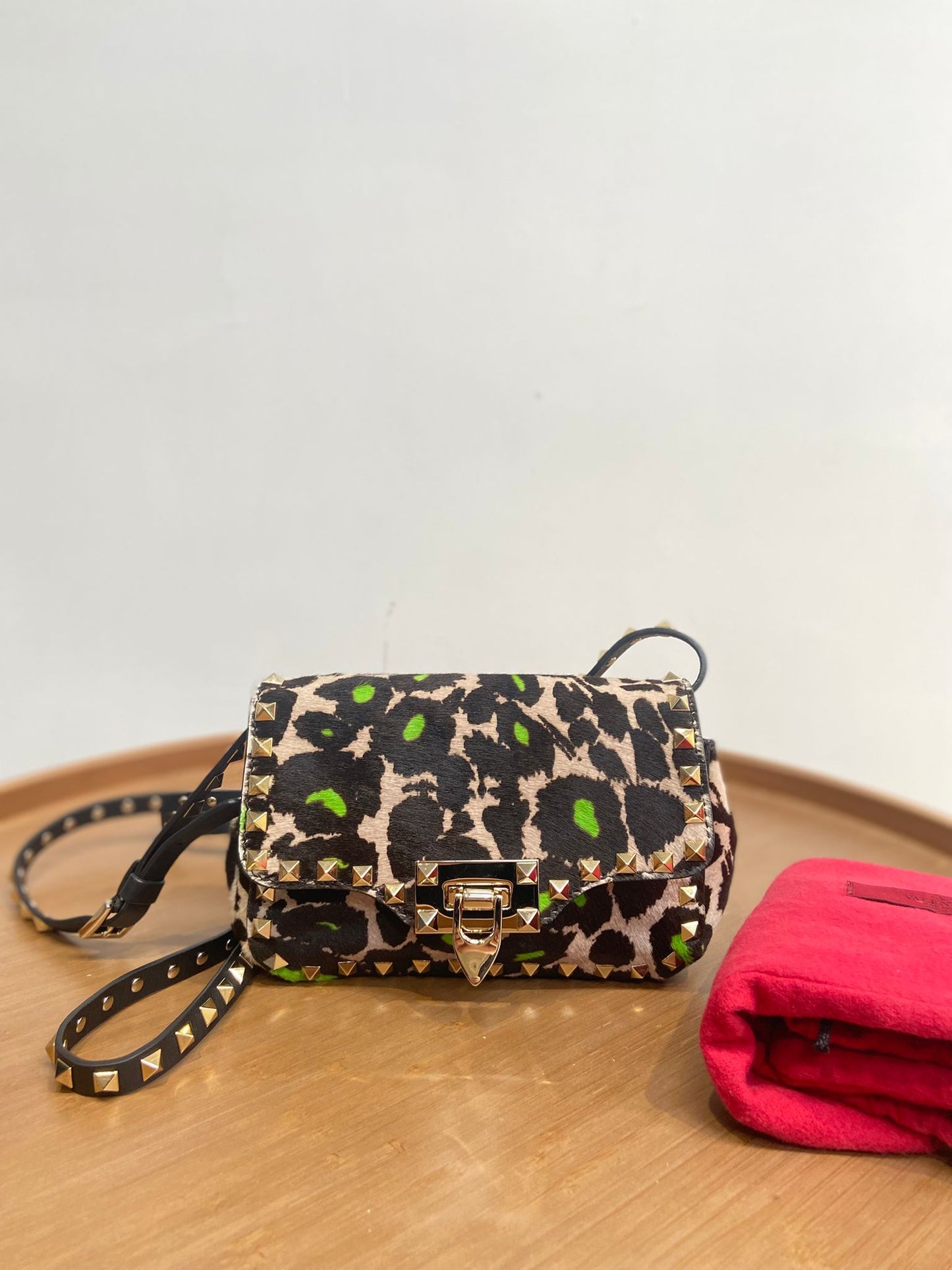 Valentino 馬毛 迷彩斜孭袋