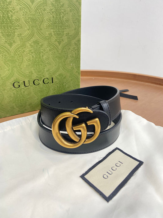 GUCCI Belt 皮帶黑金 有盒有塵袋