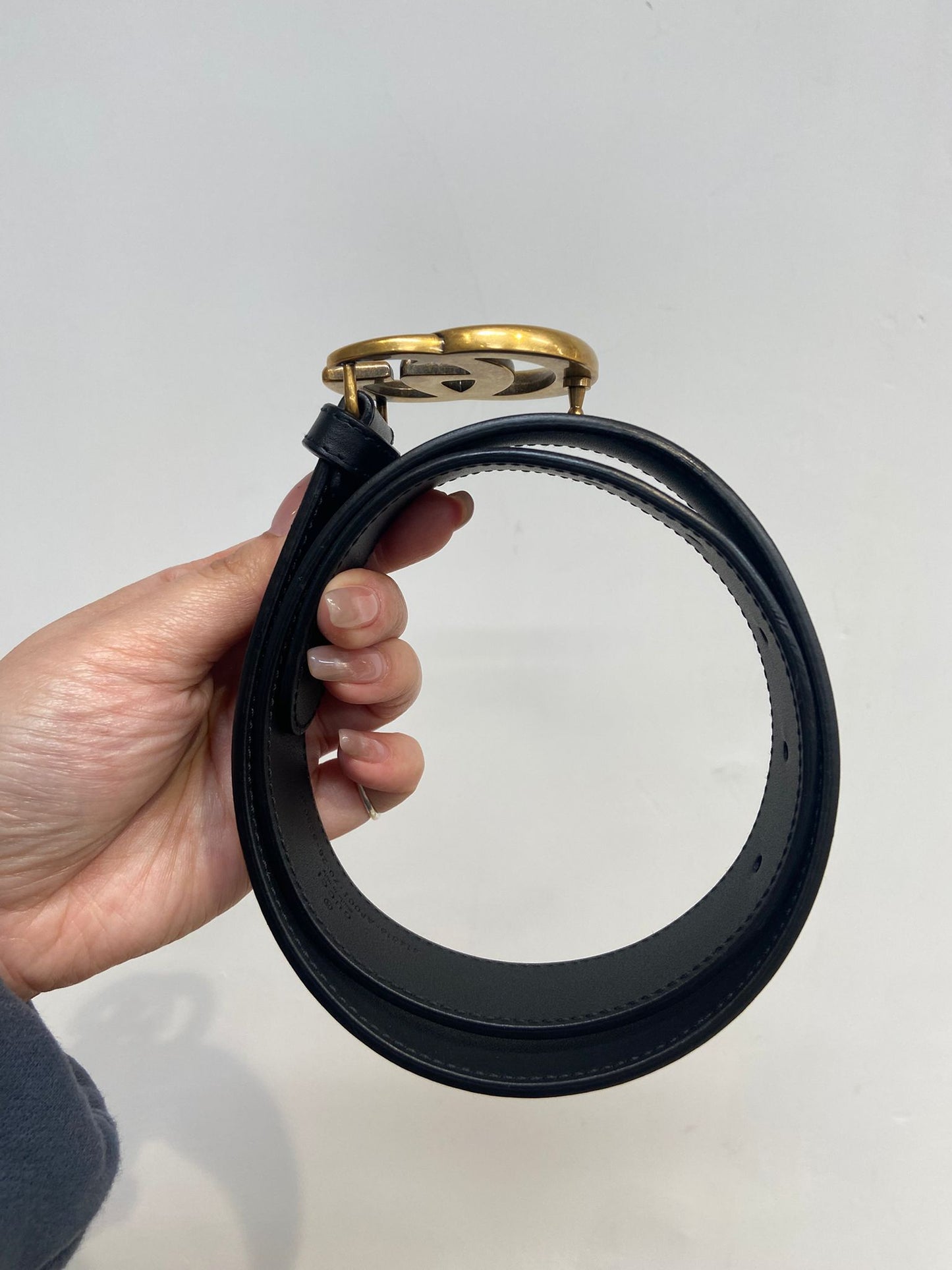 GUCCI Belt 皮帶黑金 有盒有塵袋