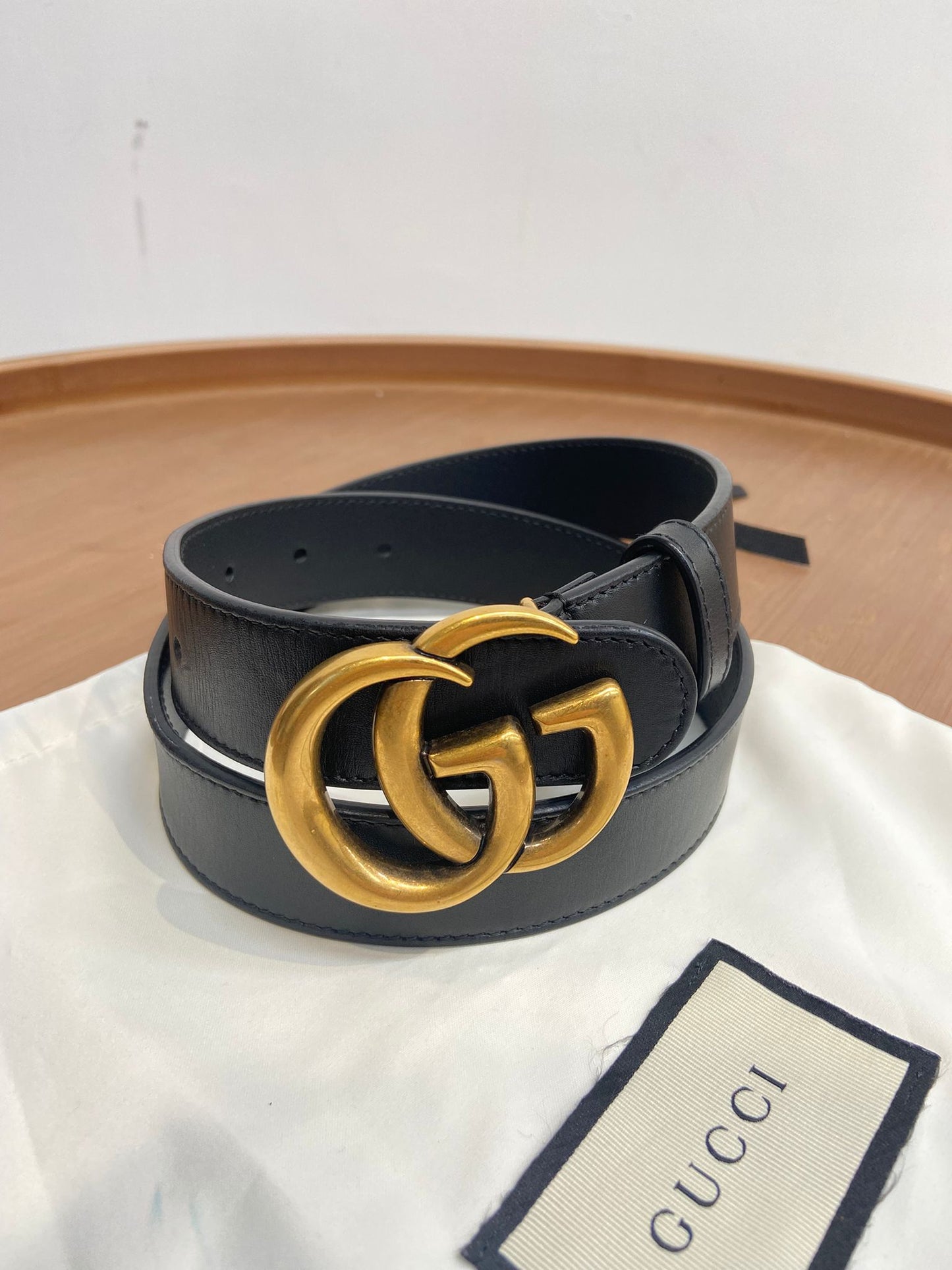 GUCCI Belt 皮帶黑金 有盒有塵袋