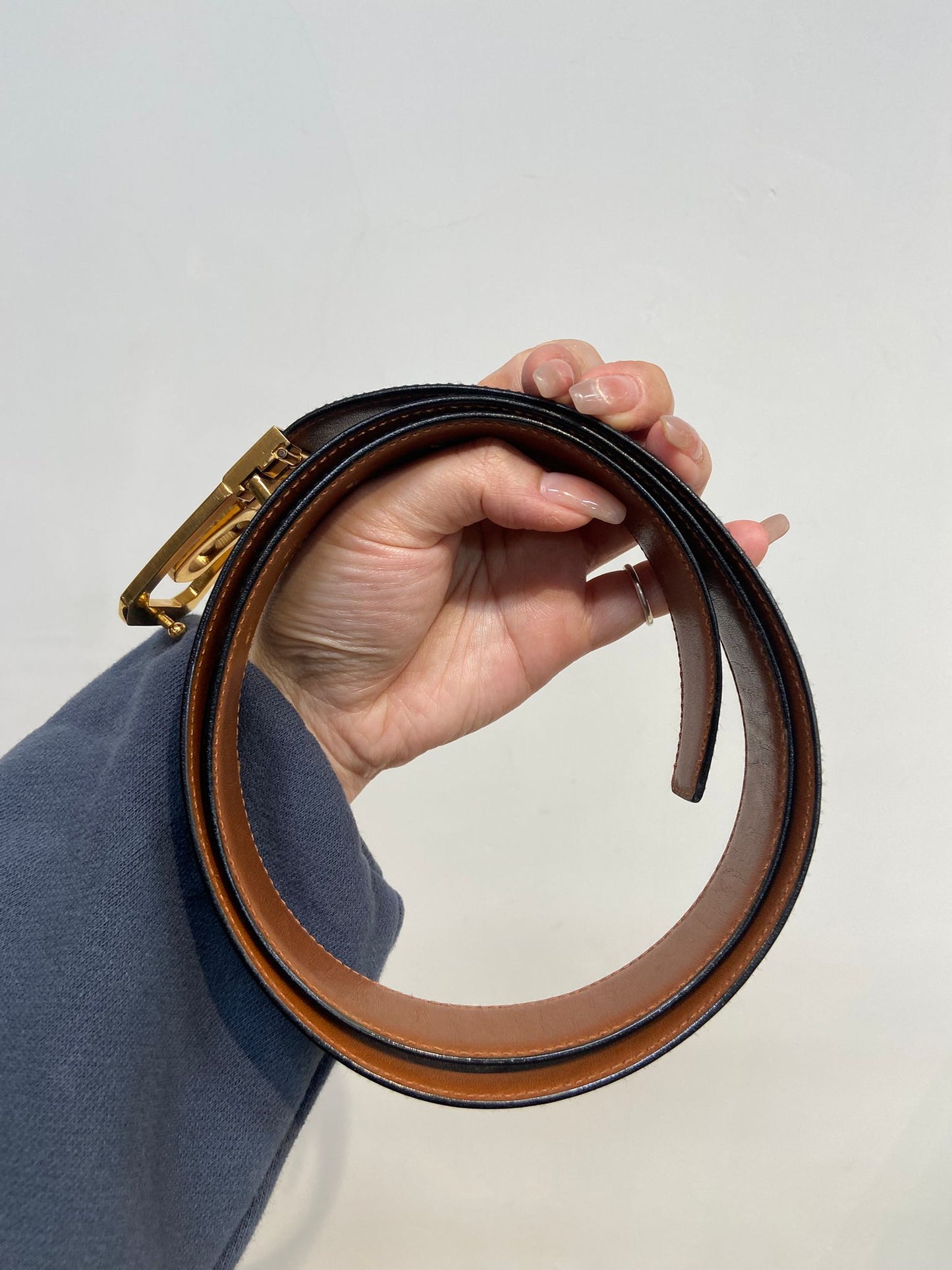 CELINE Belt 馬車扣 雙面皮帶
