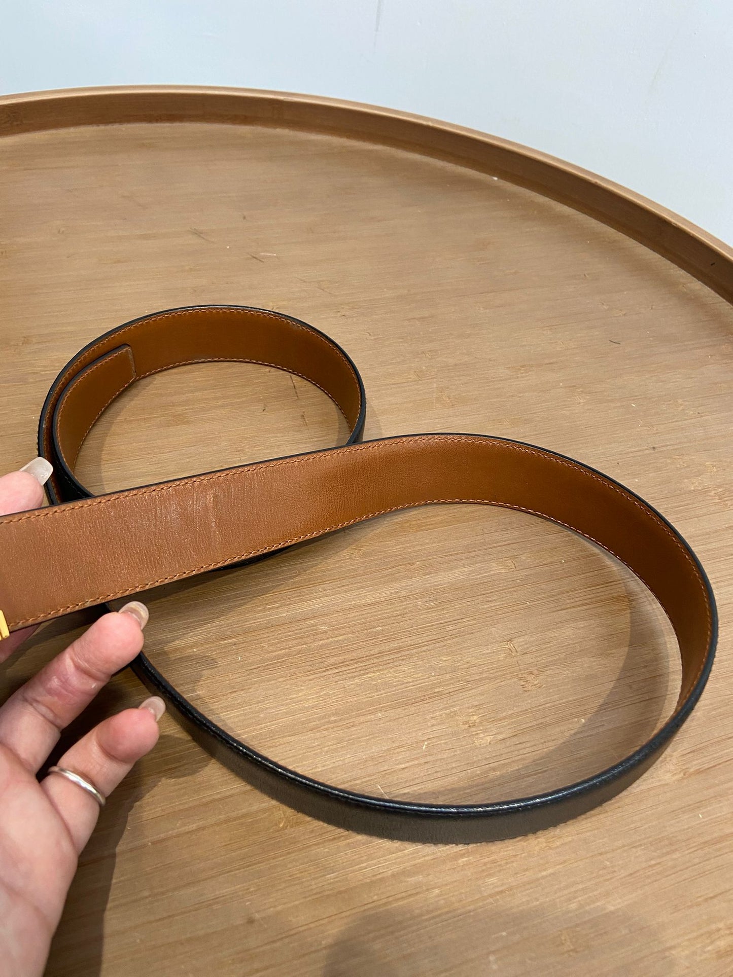 CELINE Belt 馬車扣 雙面皮帶