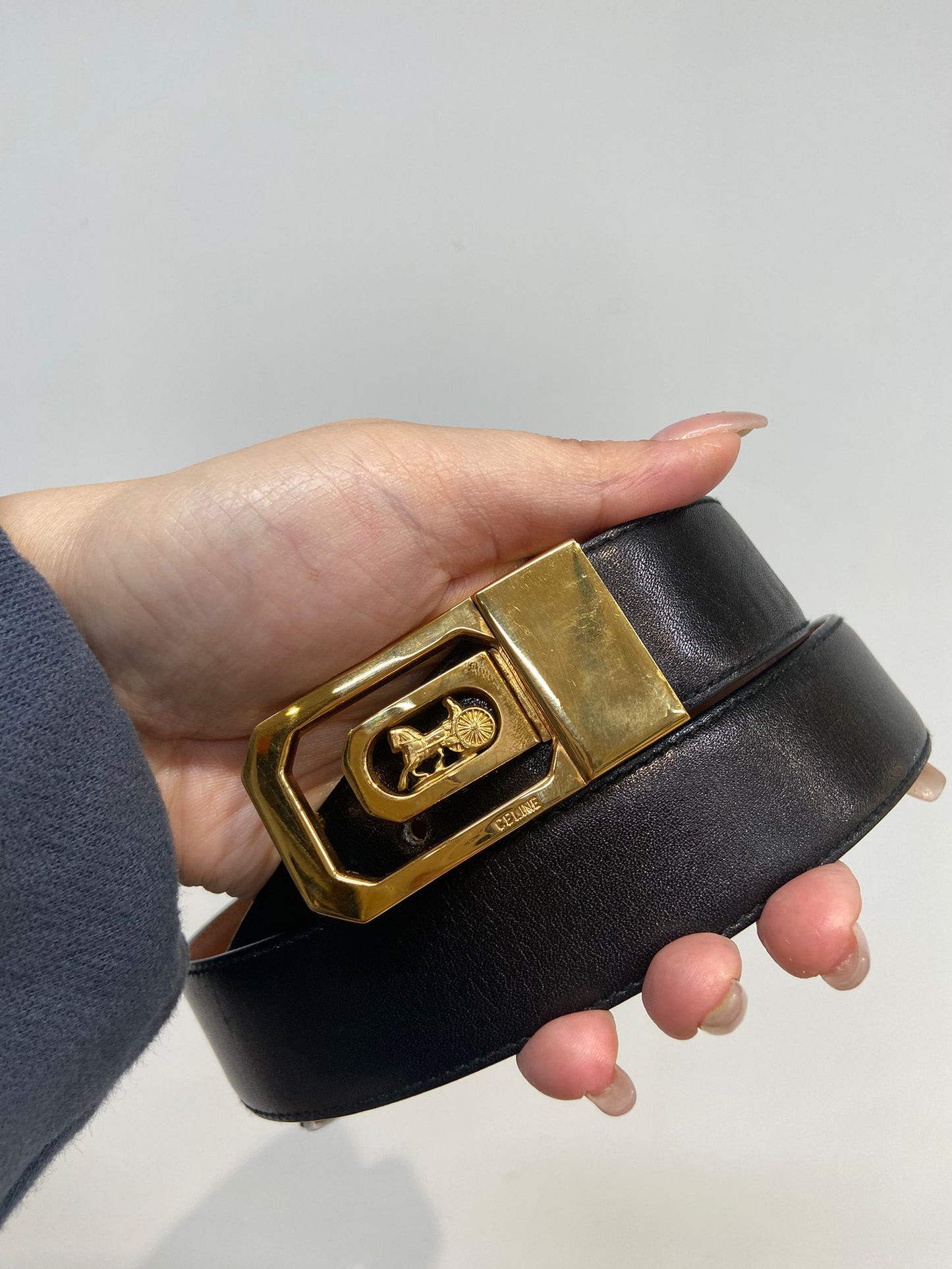 CELINE Belt 馬車扣 雙面皮帶