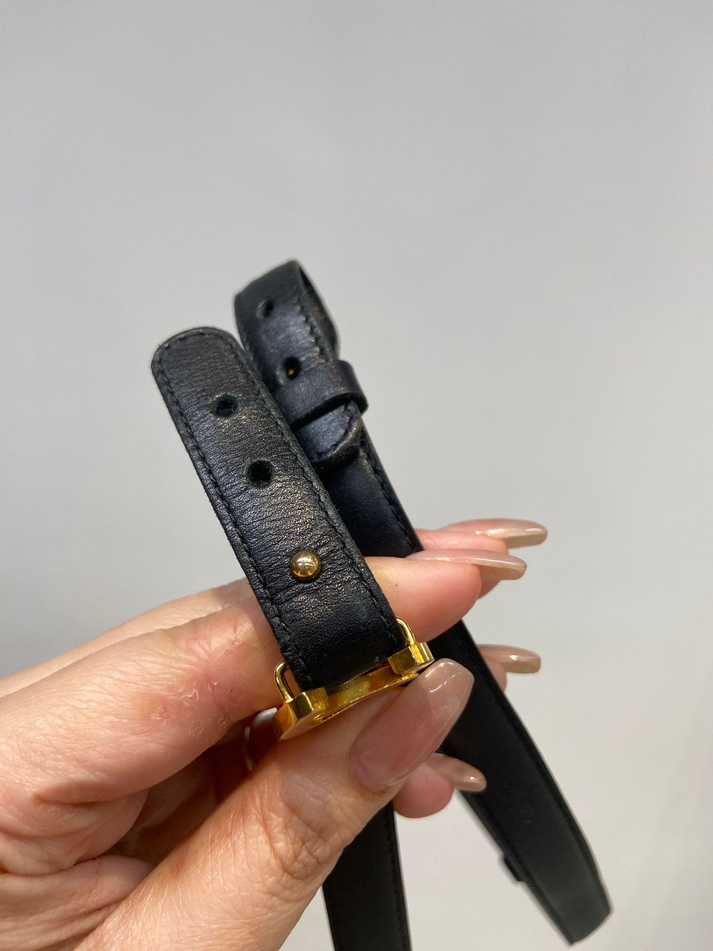 CHANEL CC 黑金皮帶