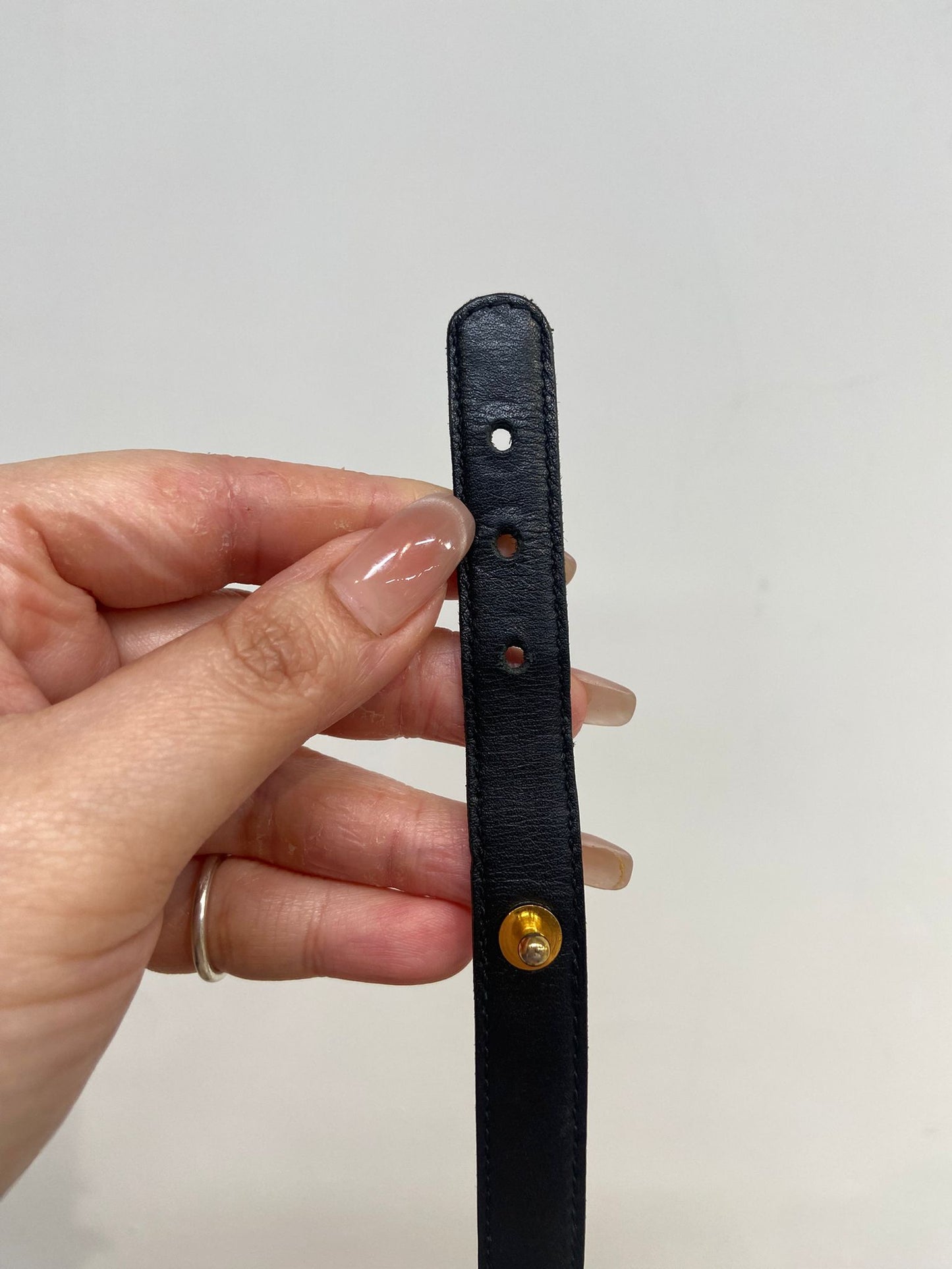 CHANEL CC 黑金皮帶