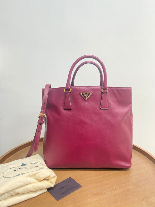 Prada saffiano 2 ways tote