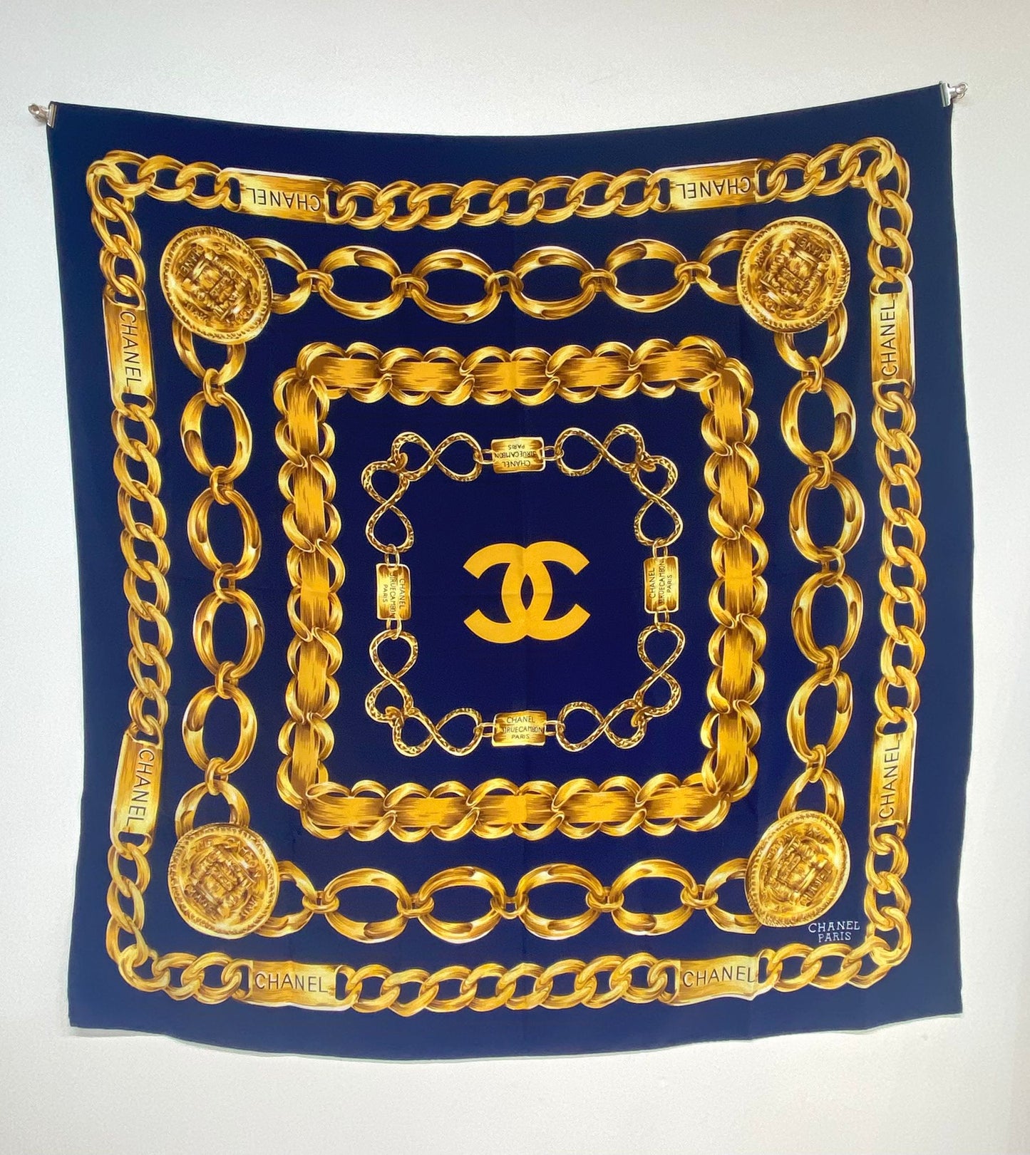CHANEL 90x90 真絲大絲巾