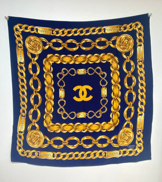 CHANEL 90x90 真絲大絲巾
