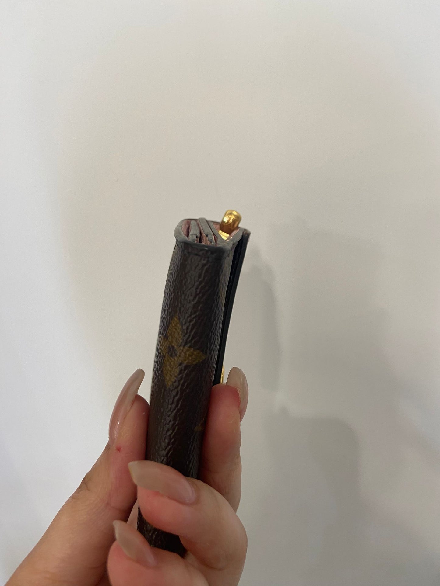 LV 老花拼粉紅 短銀包