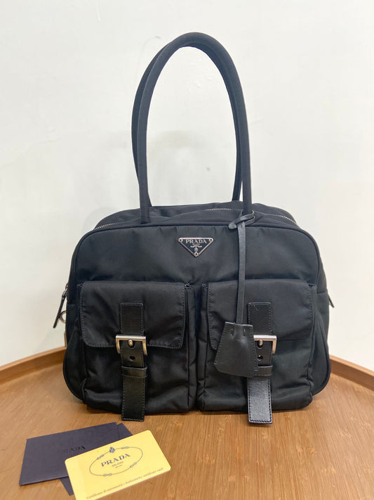 Prada nylon 單肩 保齡球袋