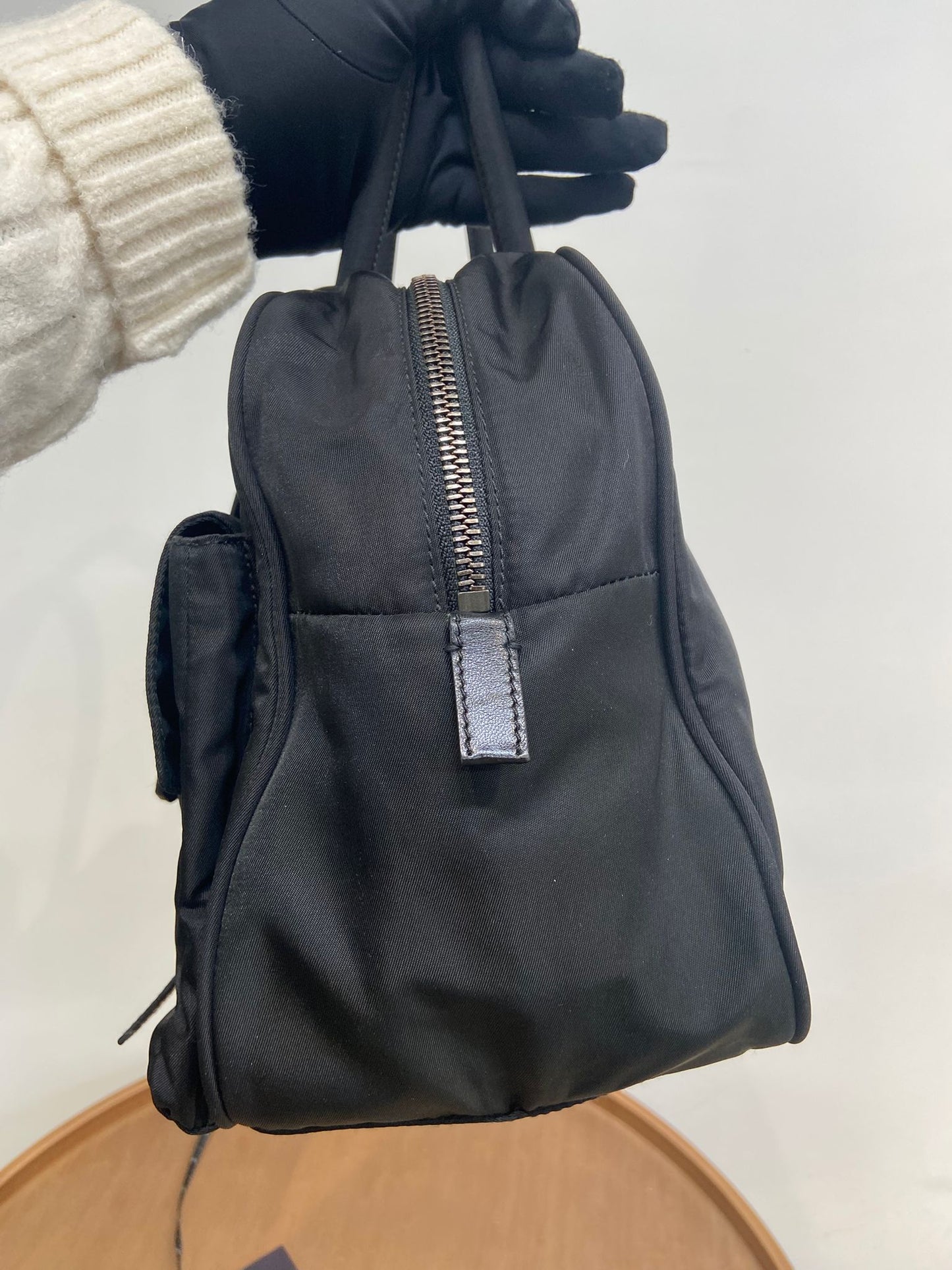 Prada nylon 單肩 保齡球袋