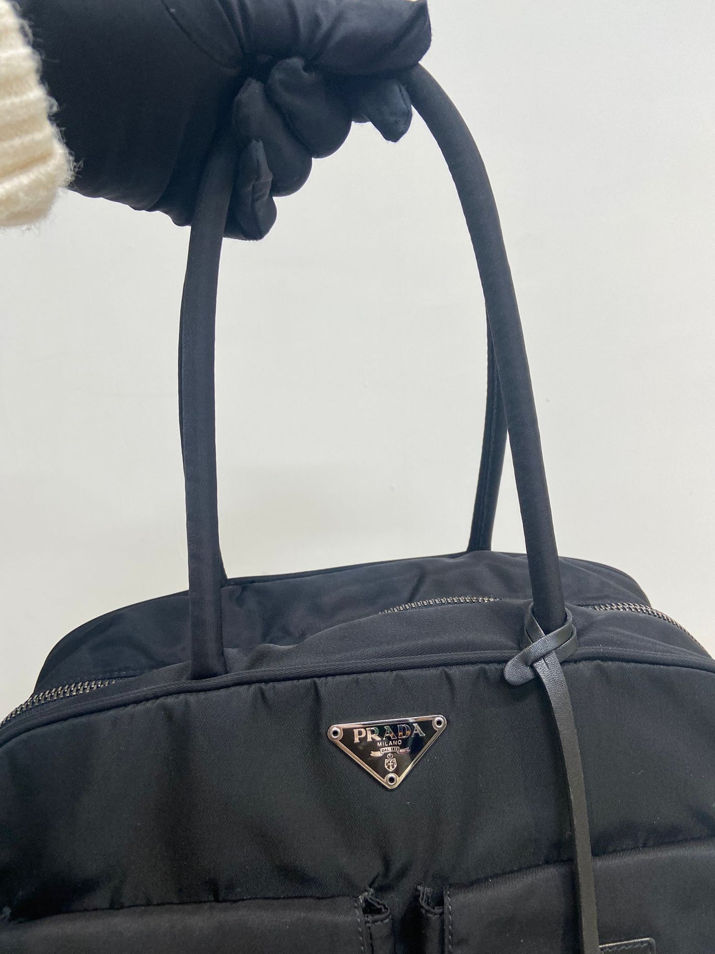 Prada nylon 單肩 保齡球袋