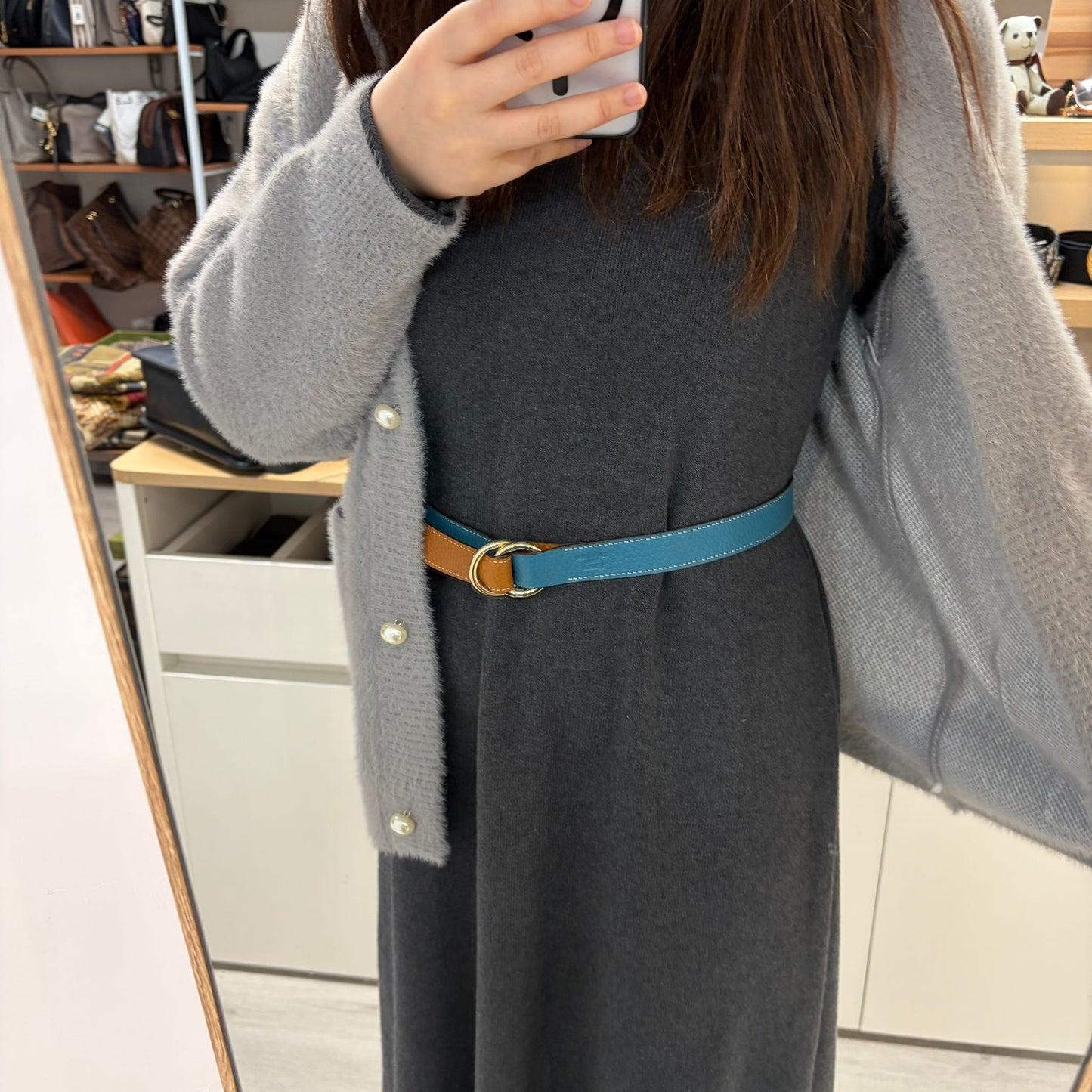 HERMES 雙面雙色皮帶