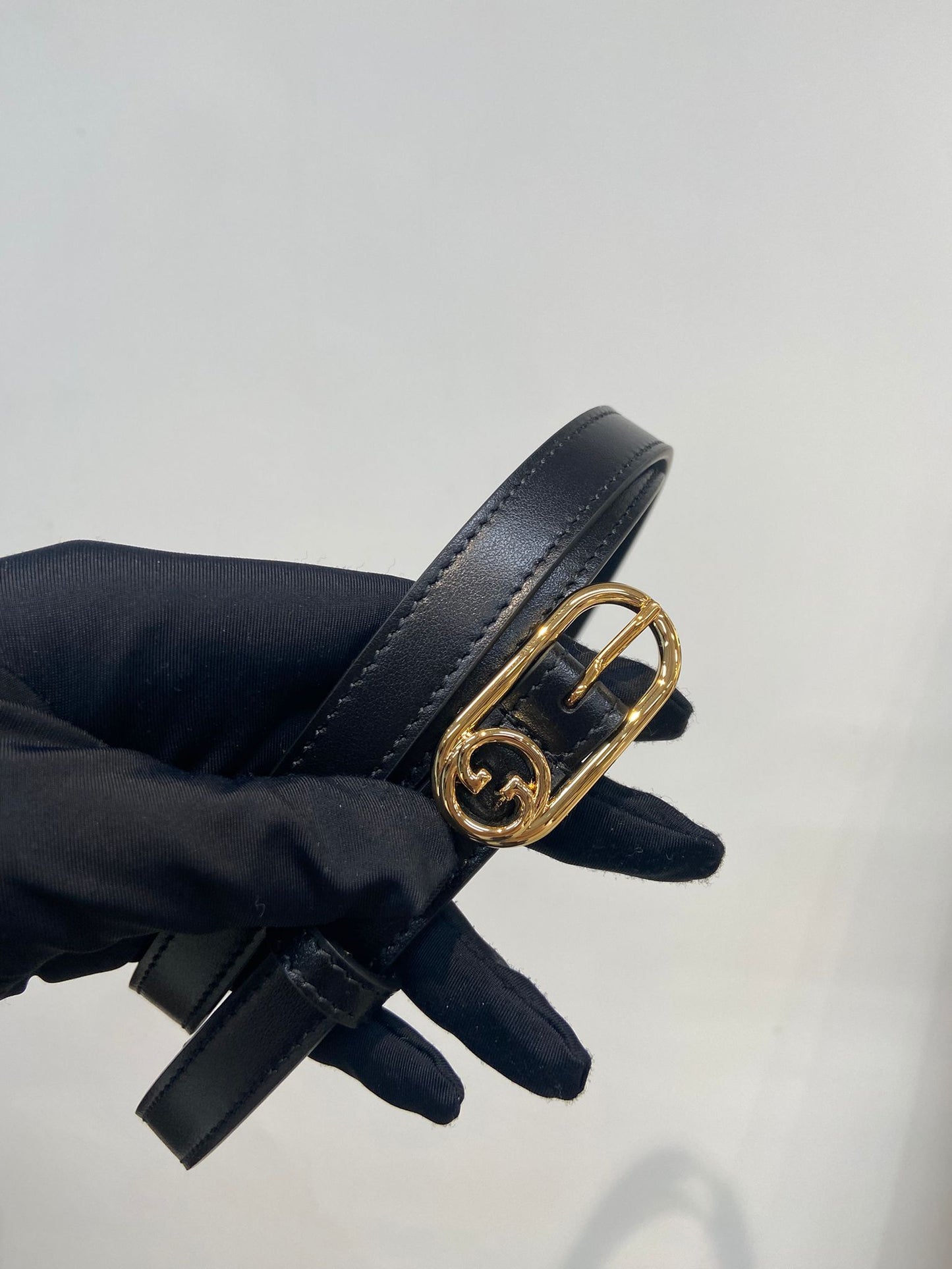 GUCCI 黑金皮帶
