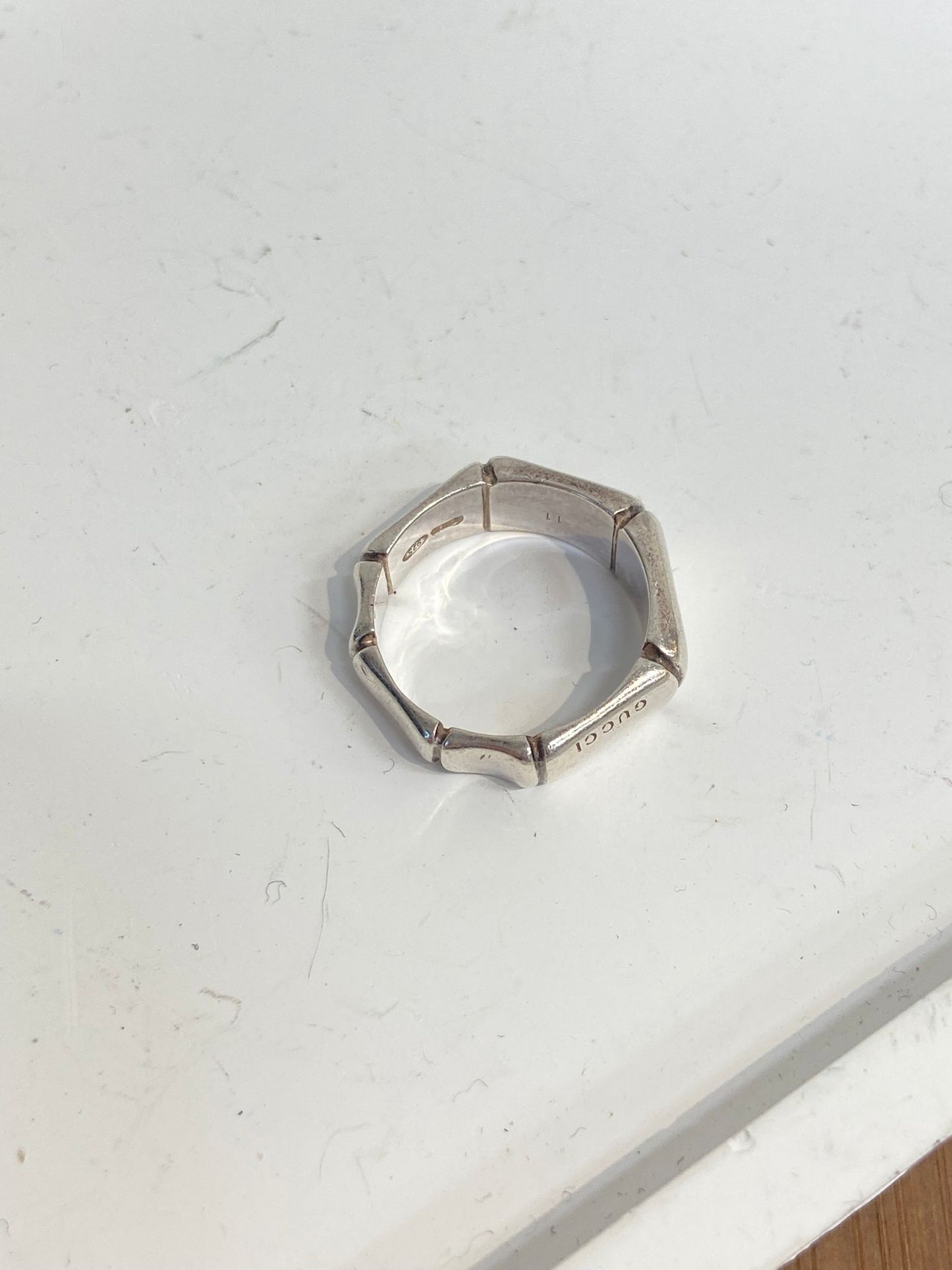 Gucci Bamboo竹節型 純銀925戒指