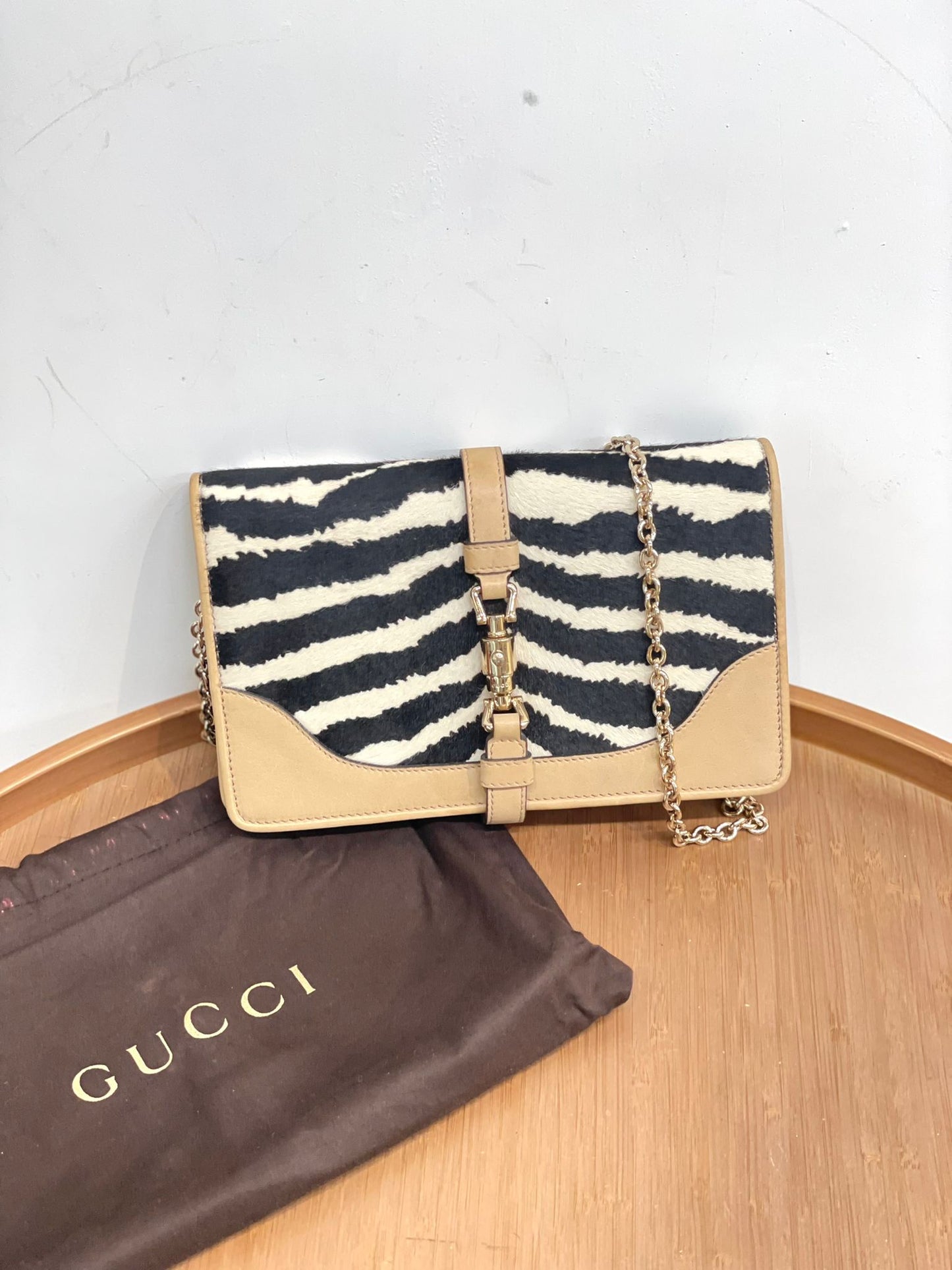 Gucci 皮拼馬毛WOC