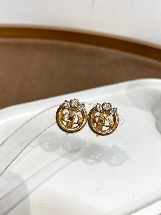 DIOR 圓形CD 有石耳夾