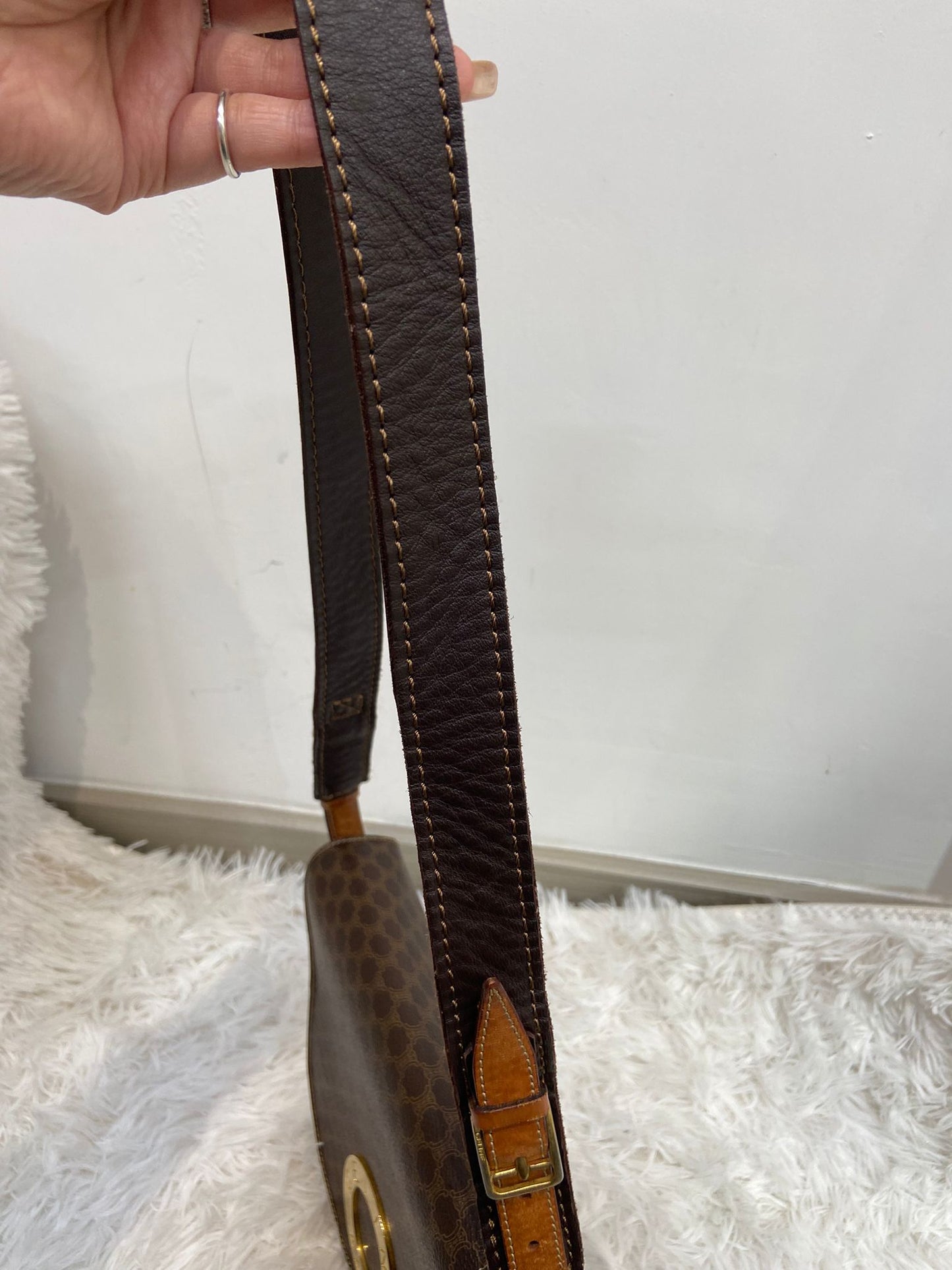 Celine 凱旋門老花馬鞍包