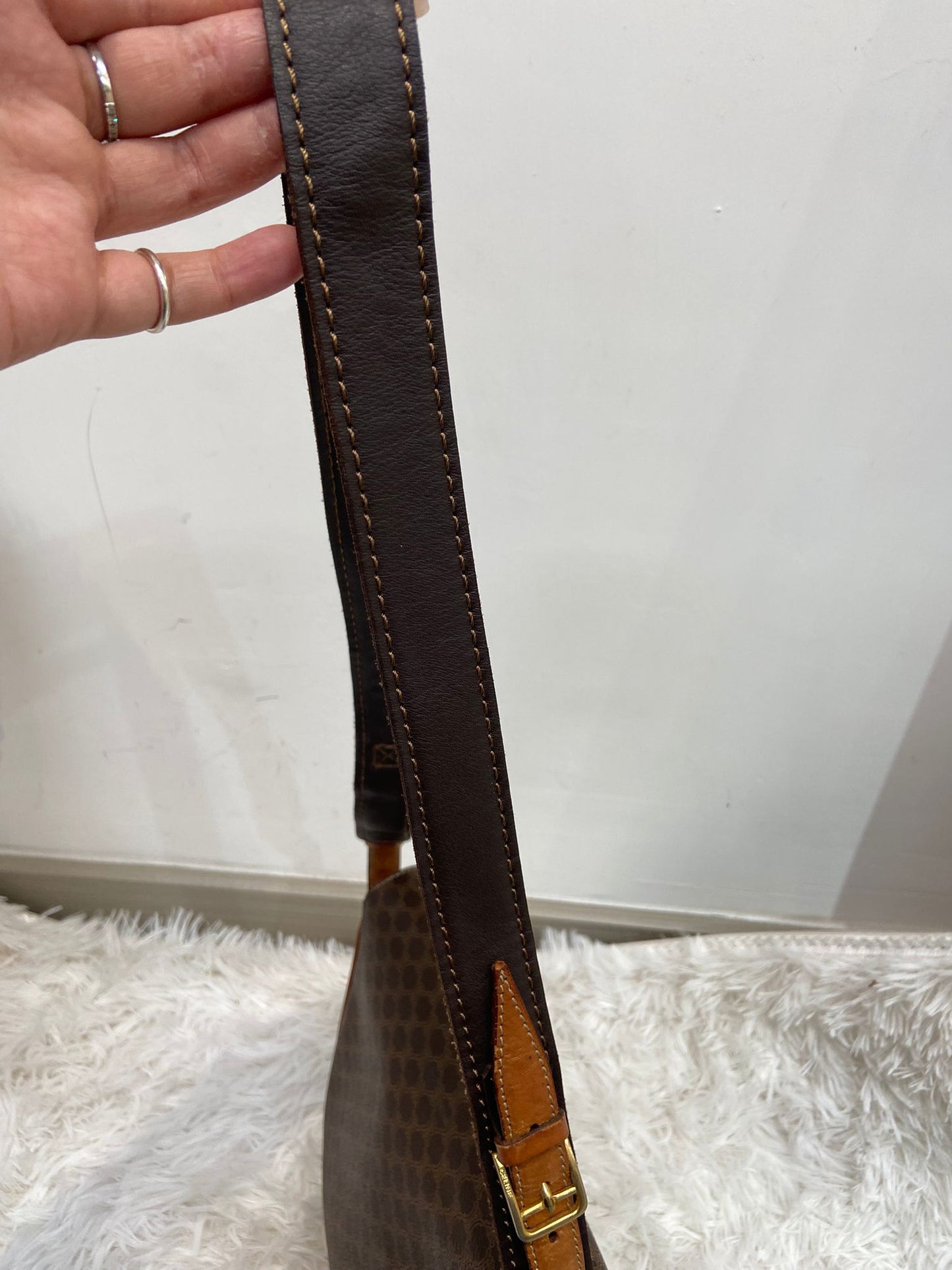 Celine 凱旋門老花馬鞍包