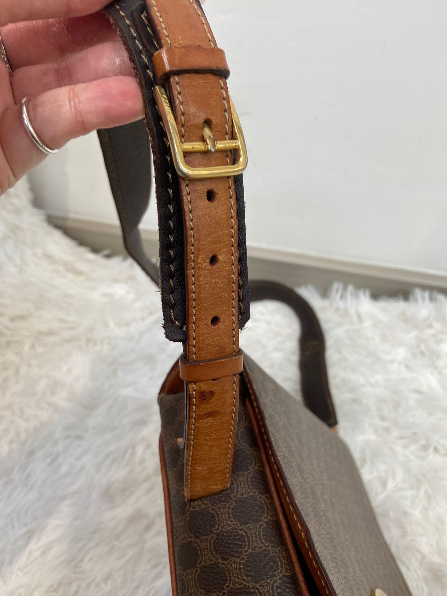 Celine 凱旋門老花馬鞍包