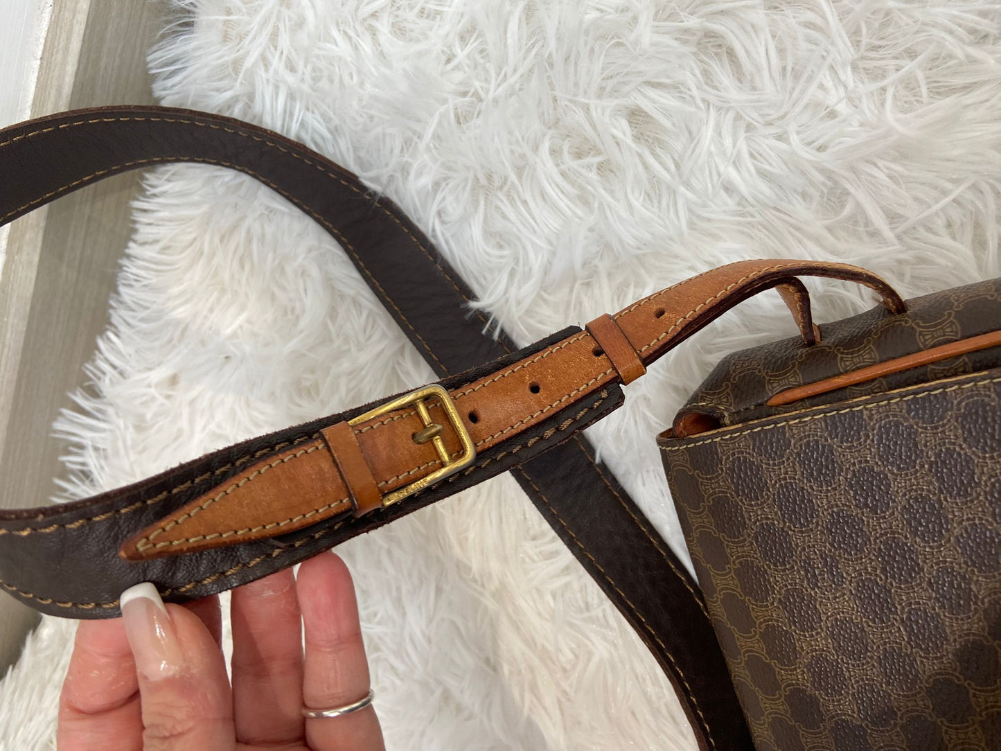 Celine 凱旋門老花馬鞍包