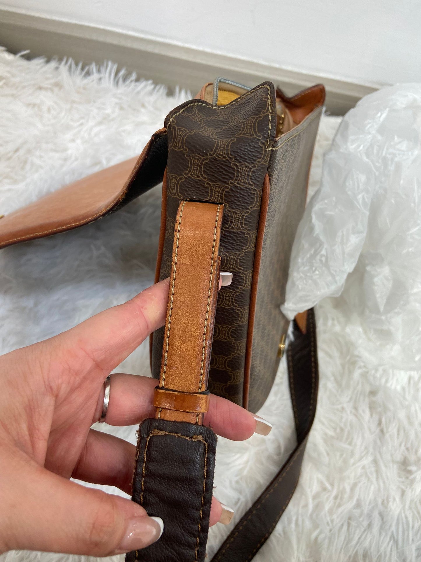 Celine 凱旋門老花馬鞍包