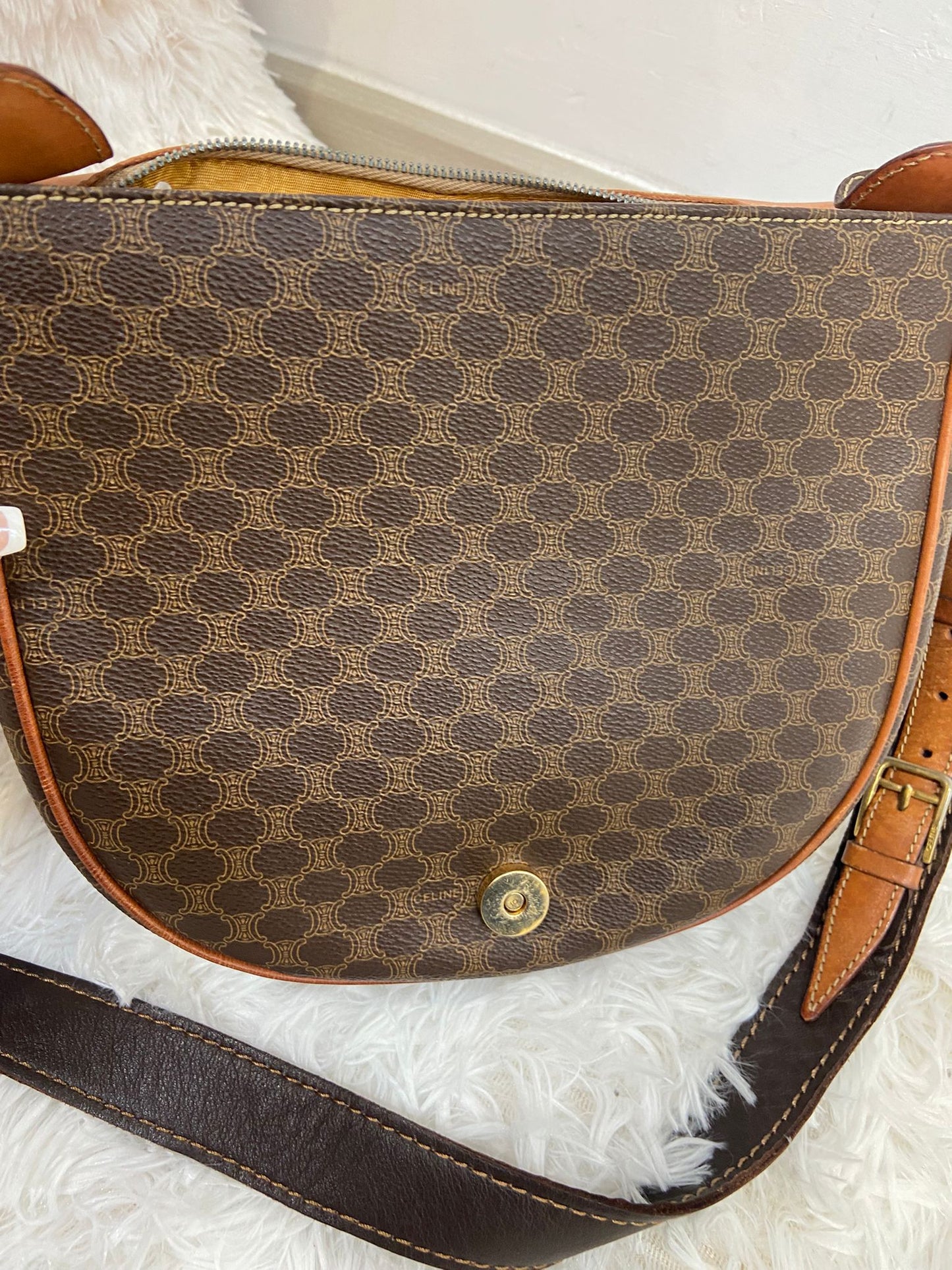 Celine 凱旋門老花馬鞍包