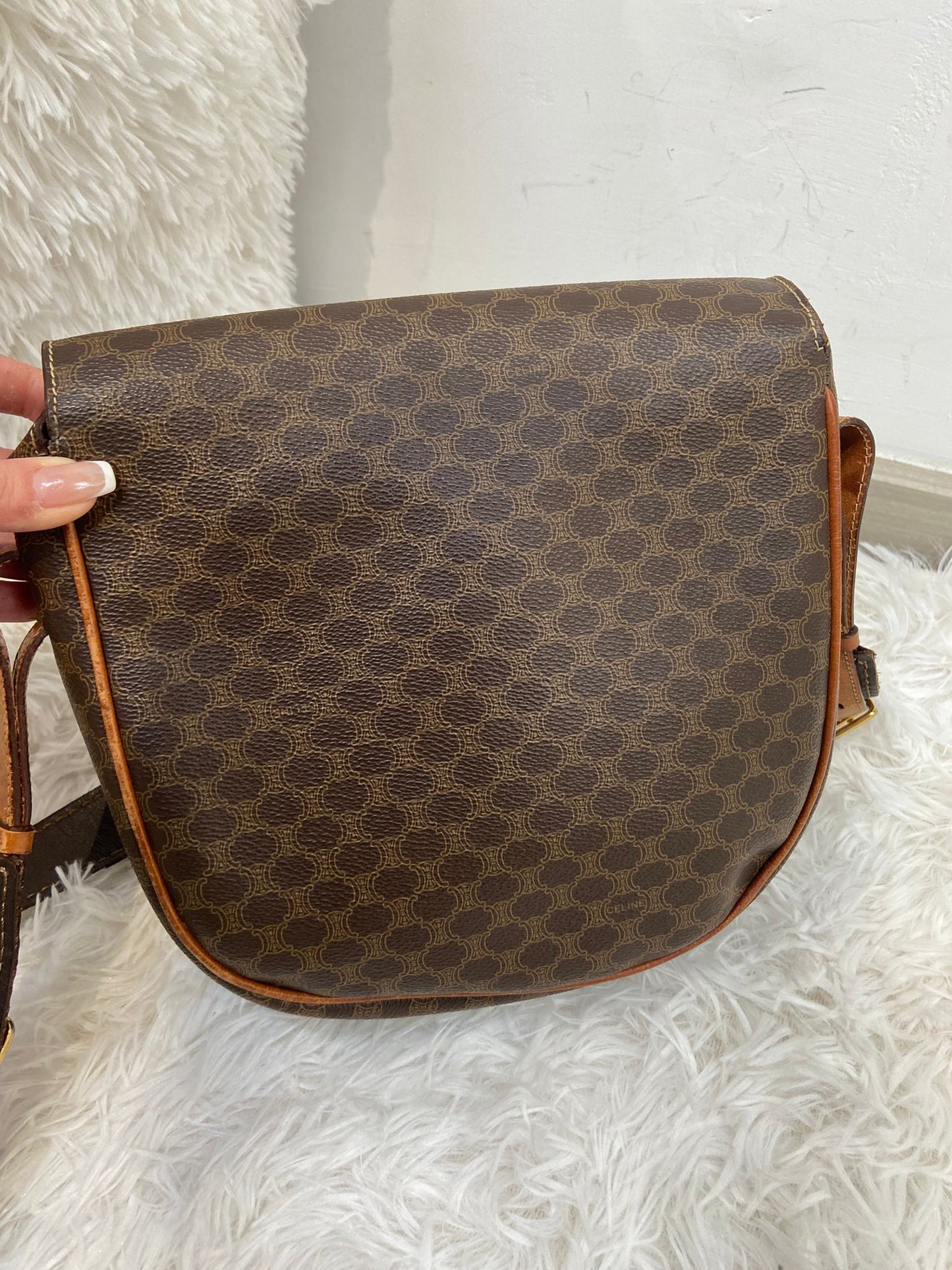 Celine 凱旋門老花馬鞍包