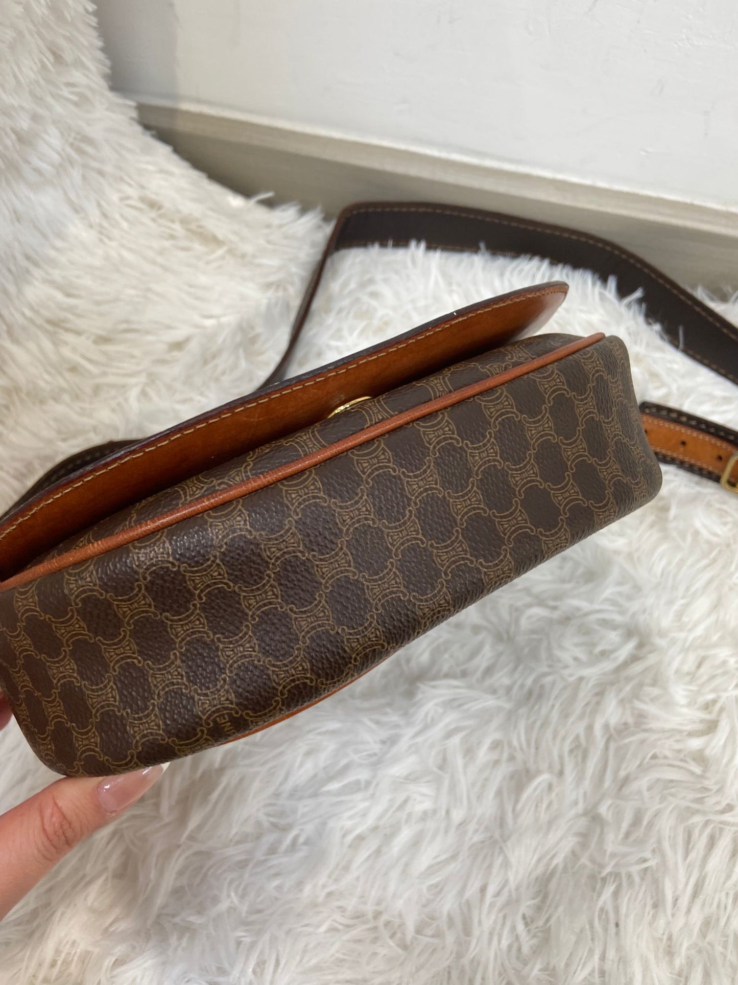 Celine 凱旋門老花馬鞍包