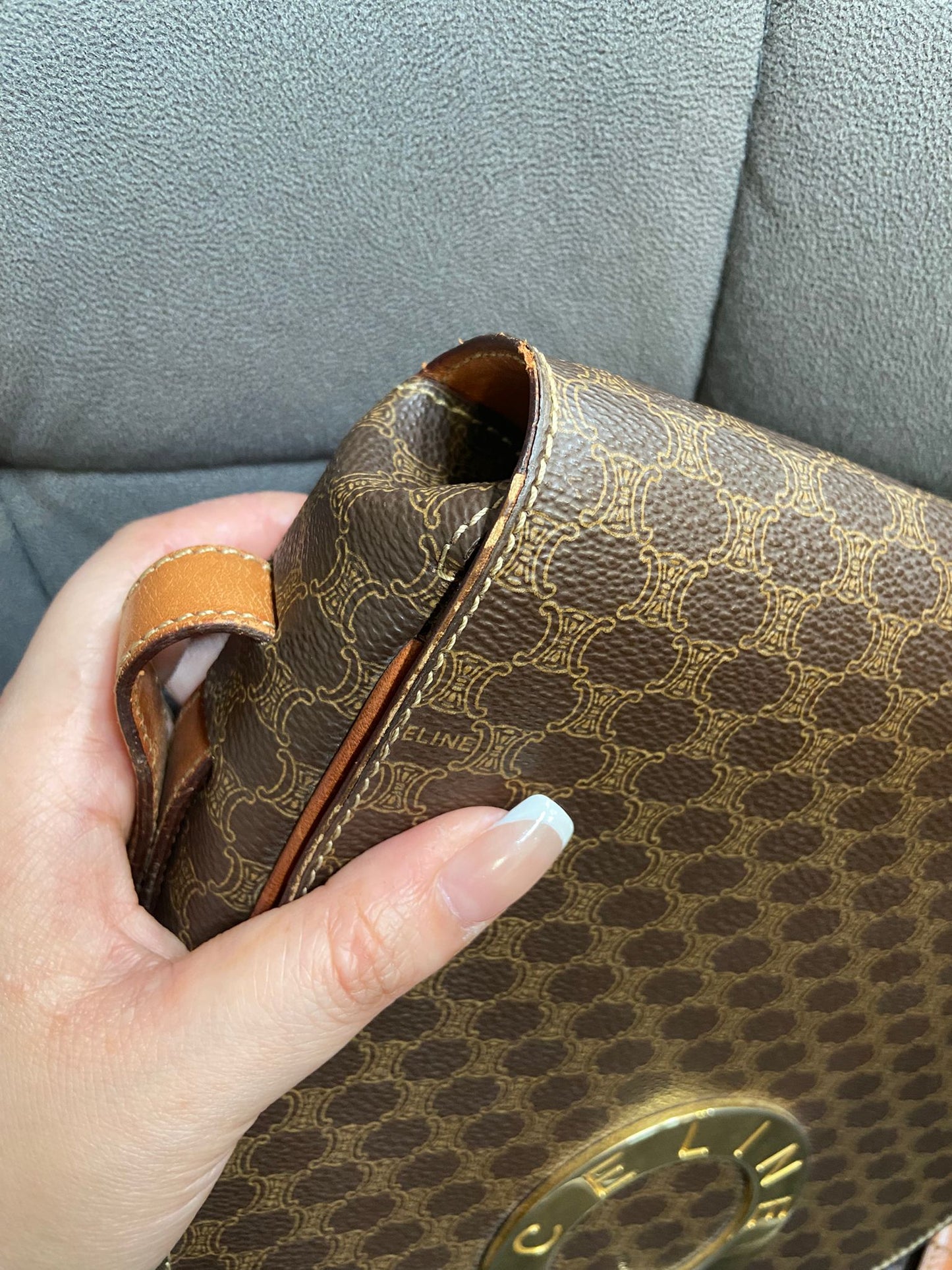Celine 凱旋門老花馬鞍包