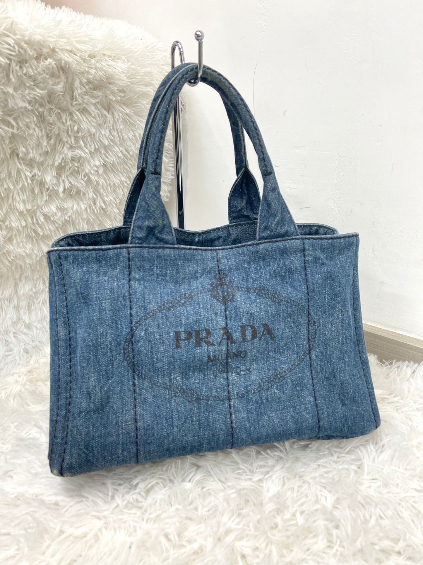 Prada 牛仔單肩tote bag