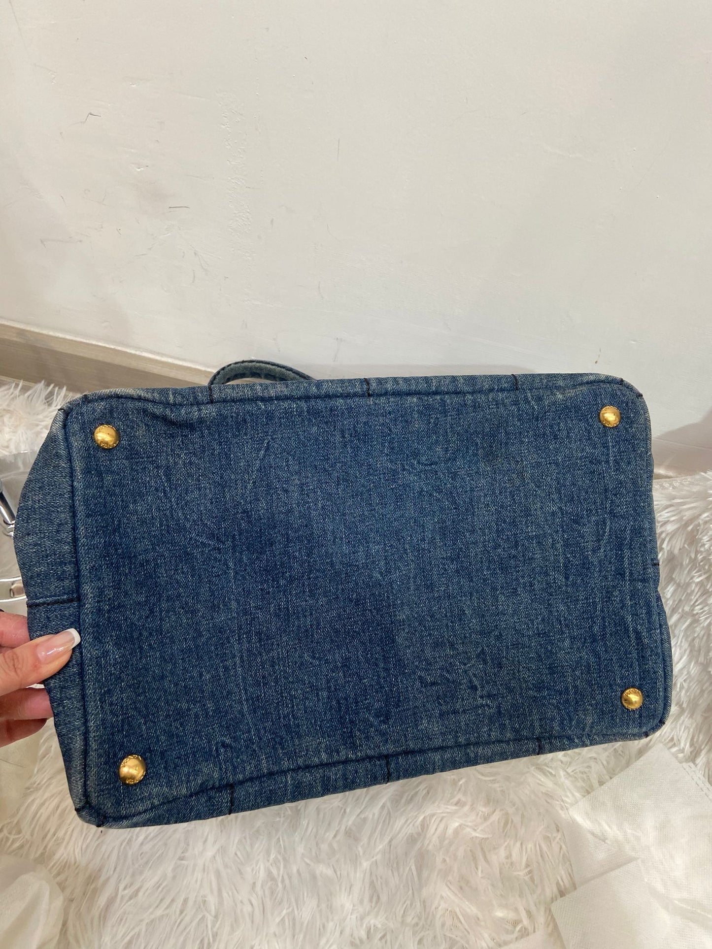 Prada 牛仔單肩tote bag