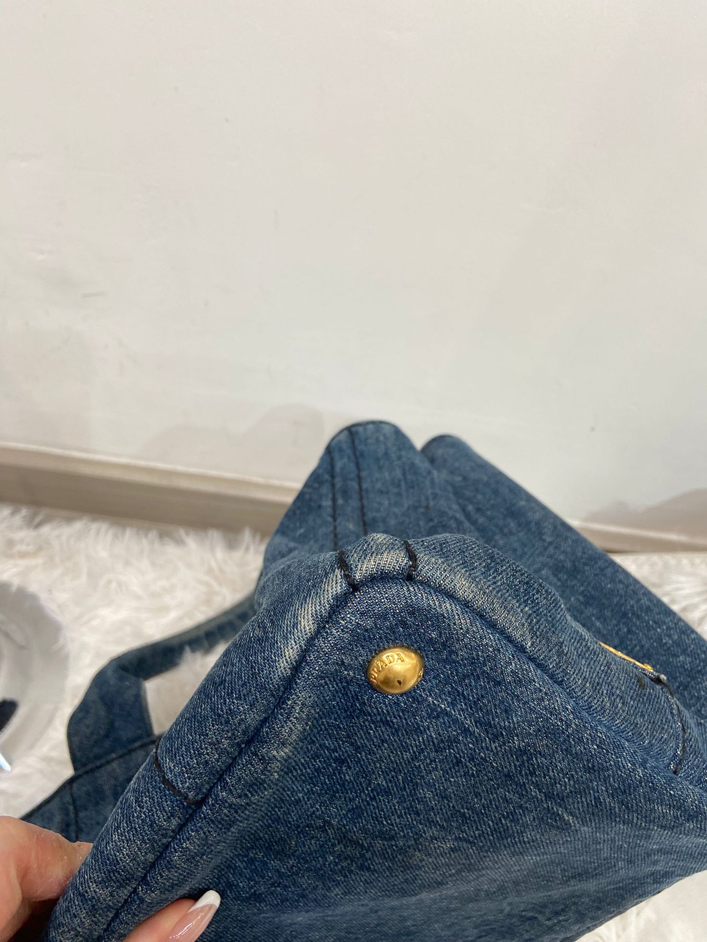 Prada 牛仔單肩tote bag