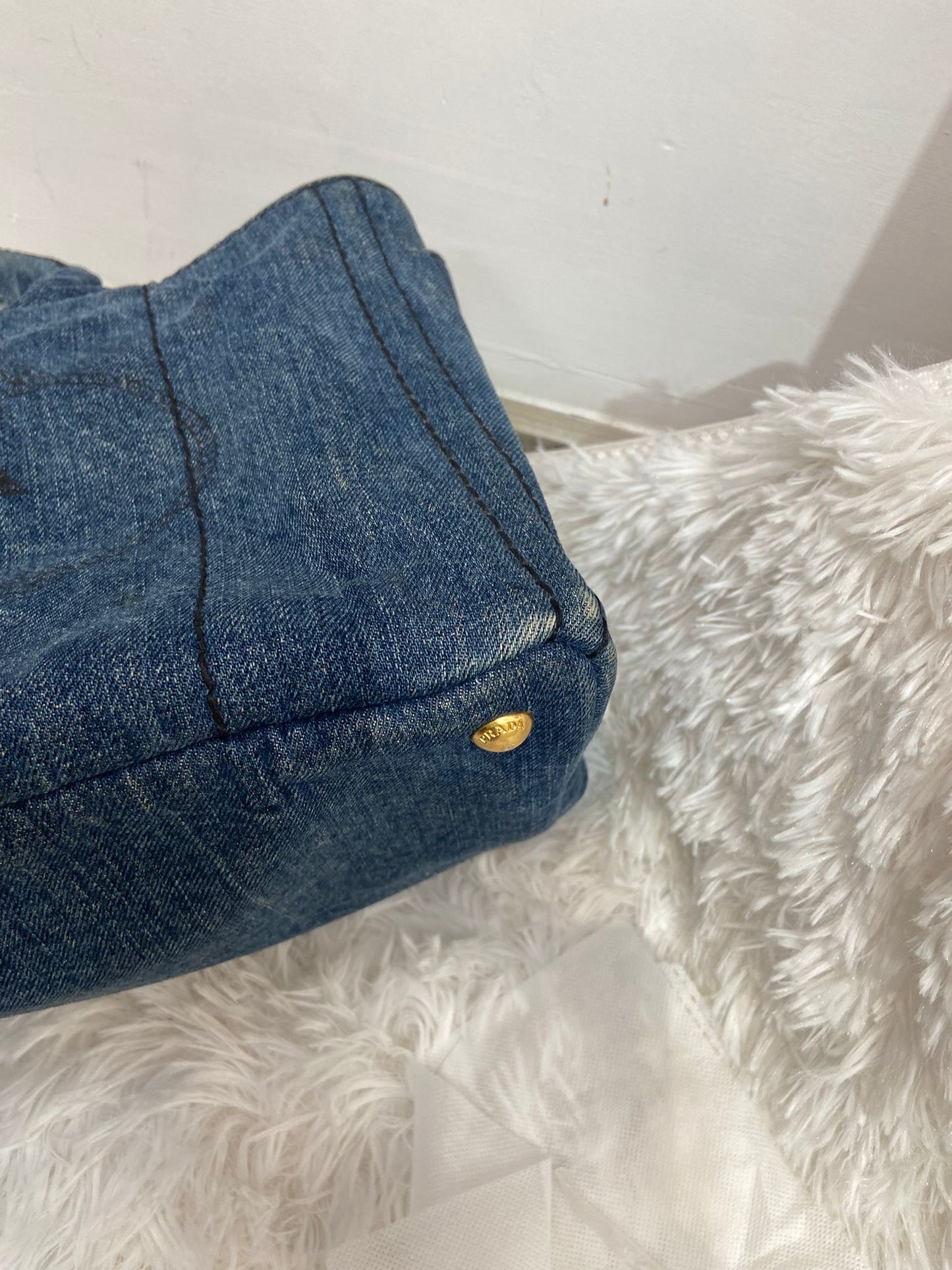 Prada 牛仔單肩tote bag