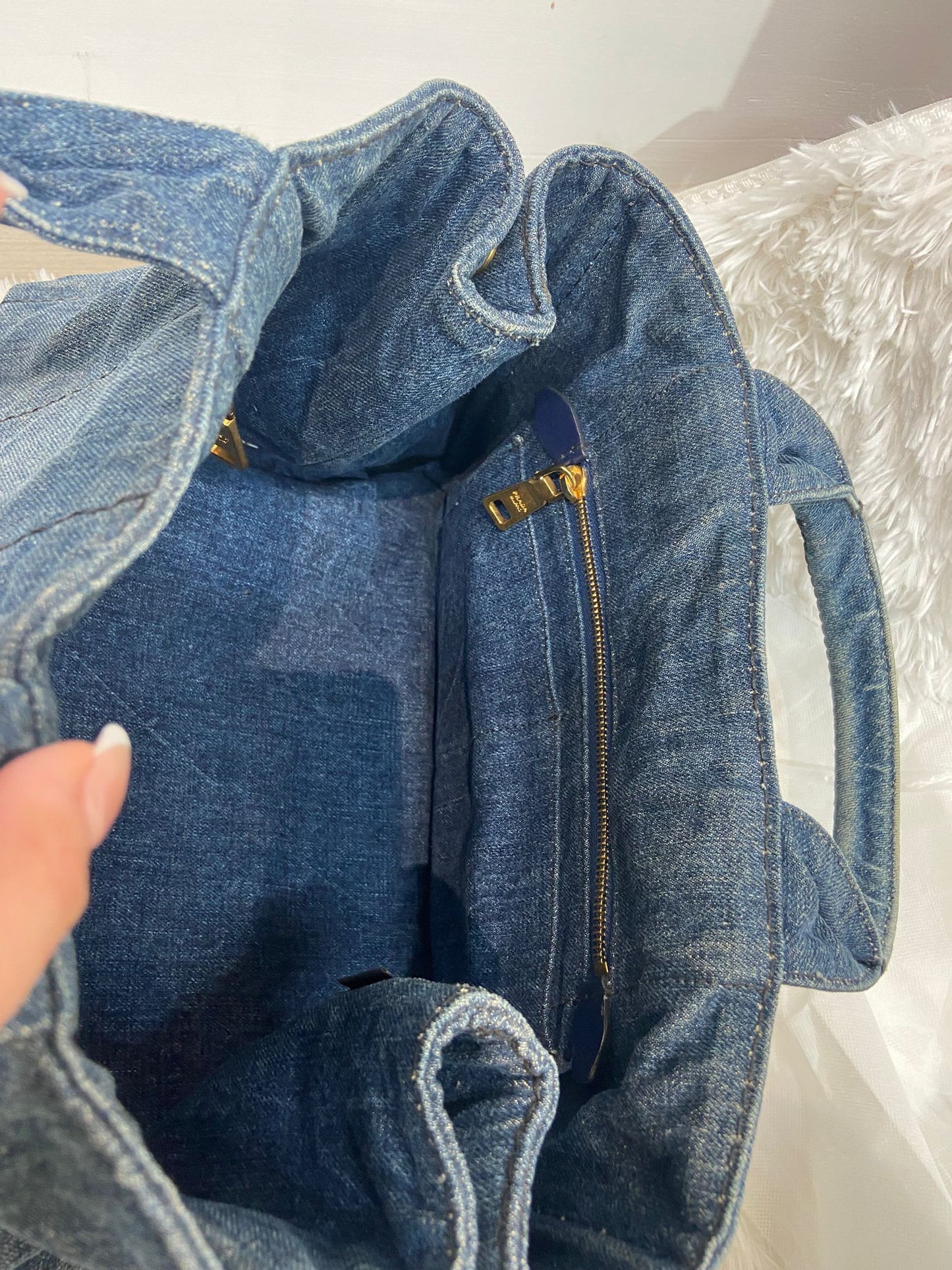 Prada 牛仔單肩tote bag