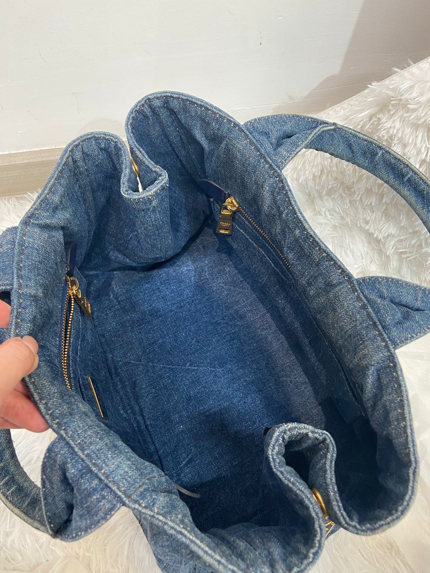 Prada 牛仔單肩tote bag