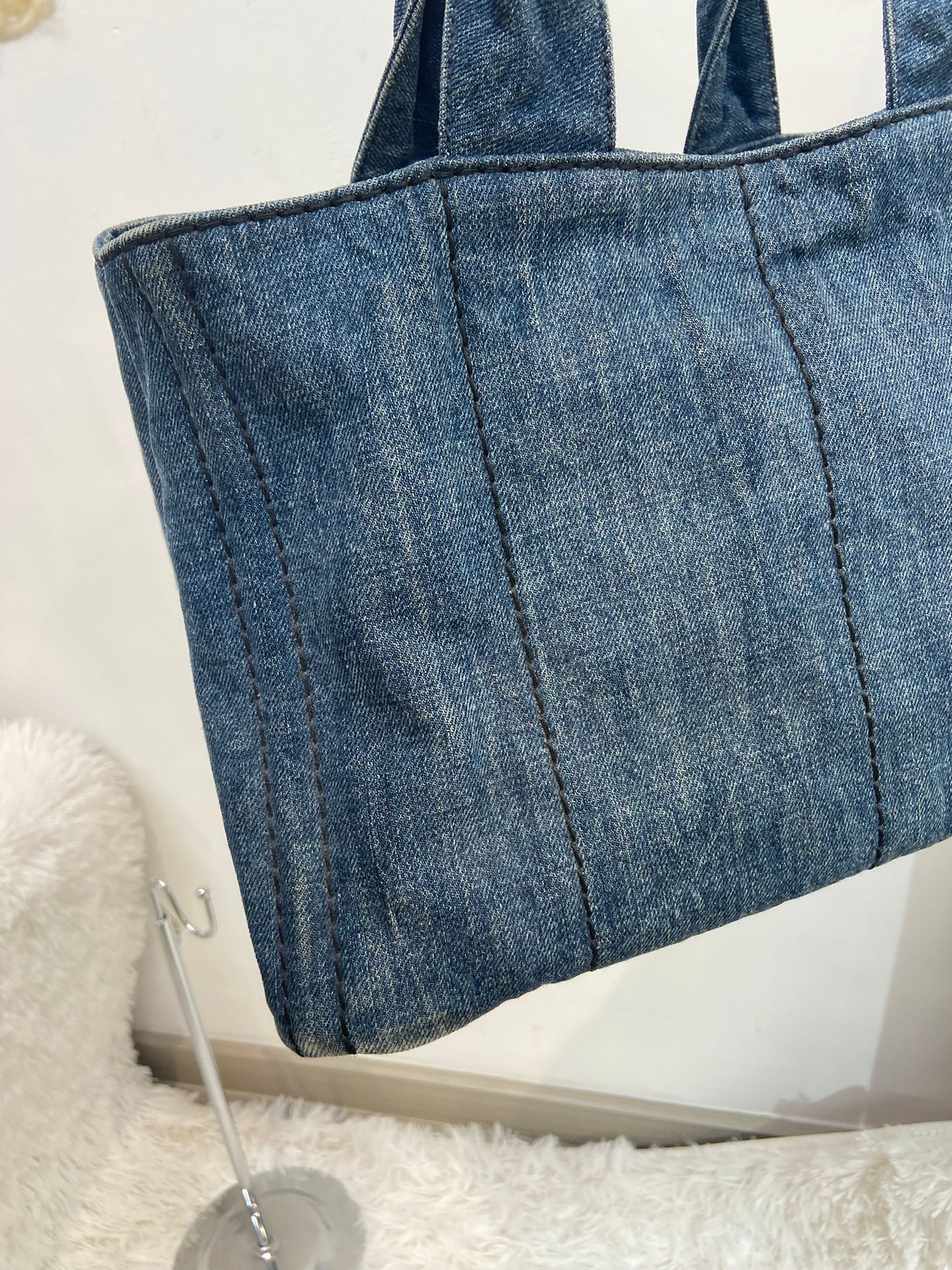 Prada 牛仔單肩tote bag