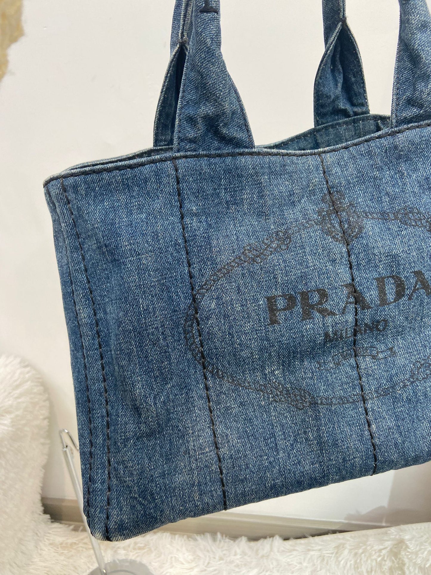 Prada 牛仔單肩tote bag